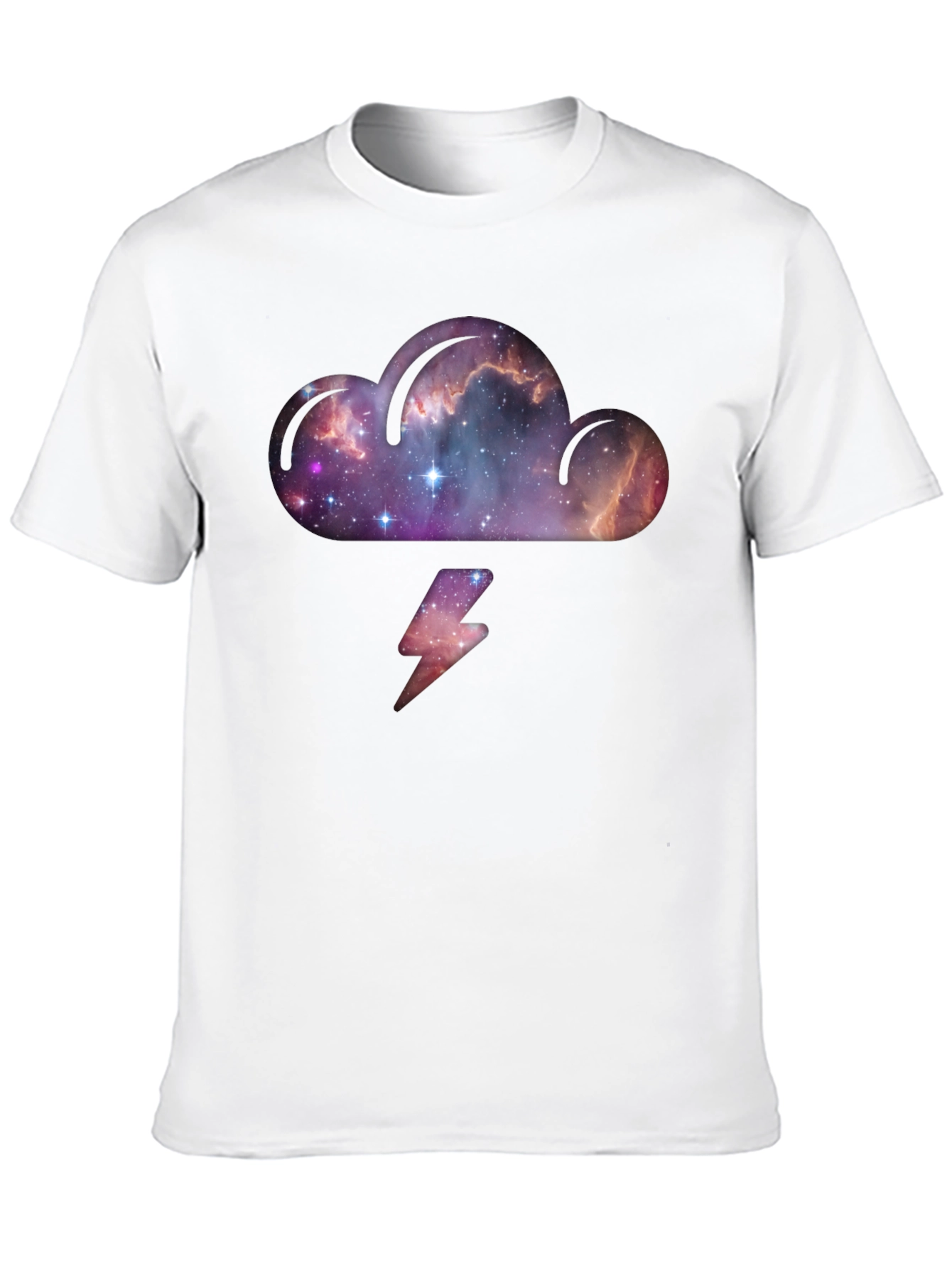 Cosmic Cloud & Lightning Black T-Shirt