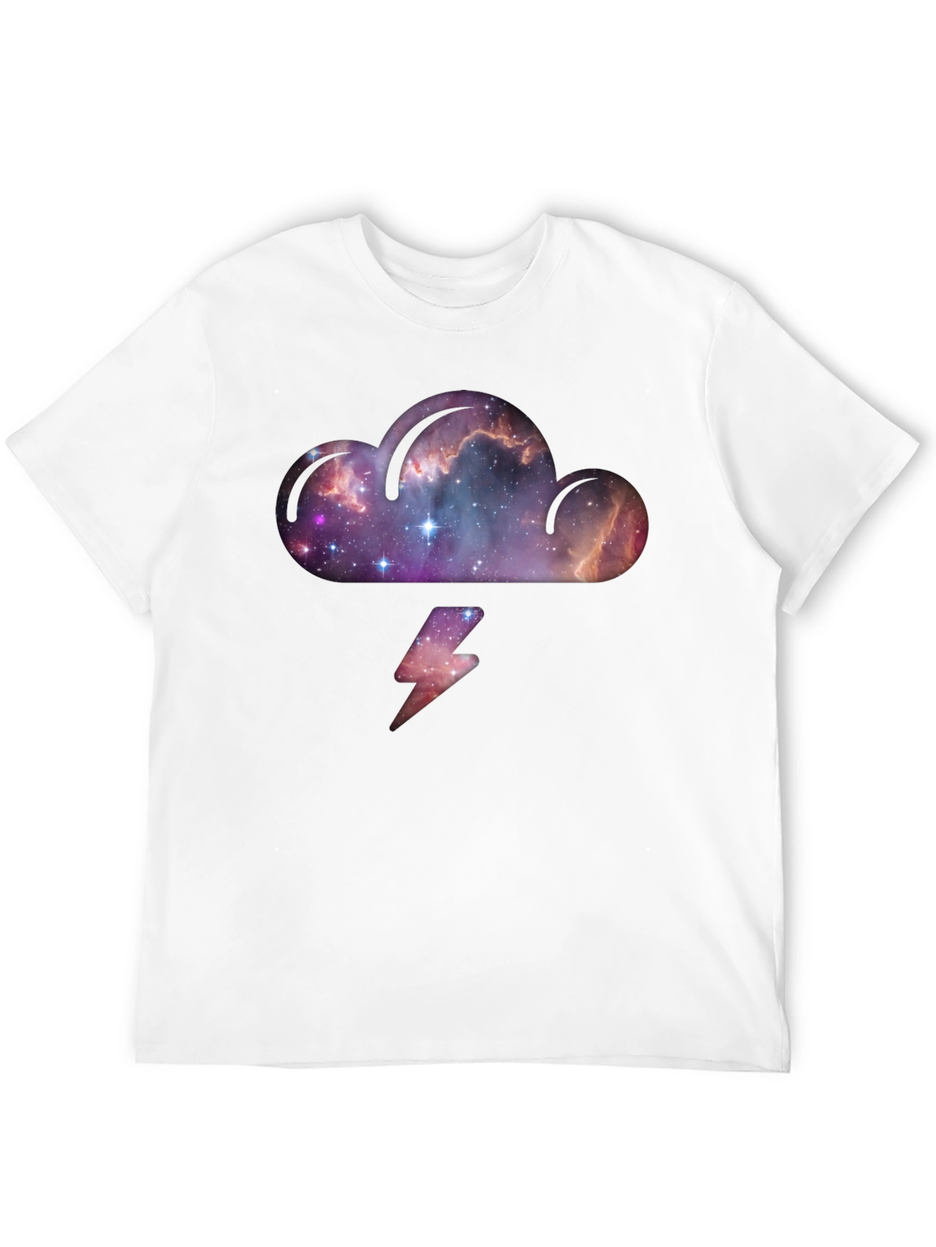Cosmic Cloud & Lightning Black T-Shirt