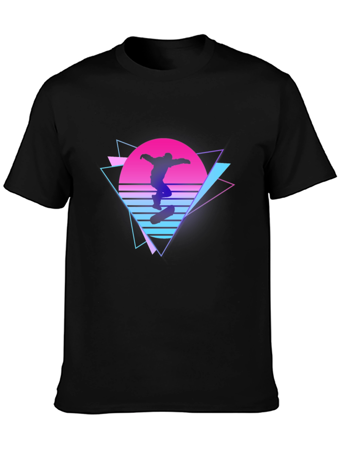 Retro Skateboarder Graphic T-Shirt - Black