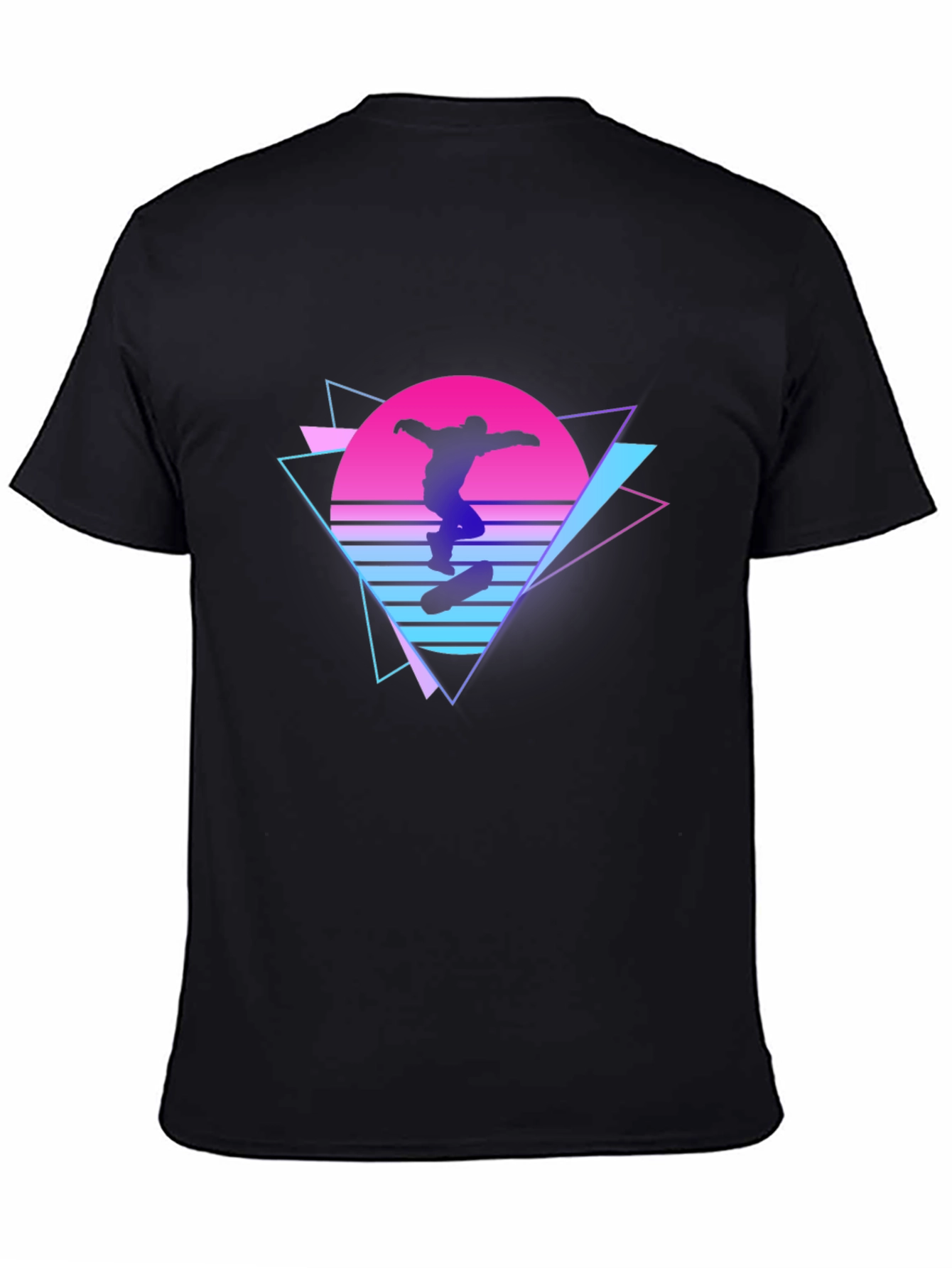 Retro Skateboarder Graphic T-Shirt - Black