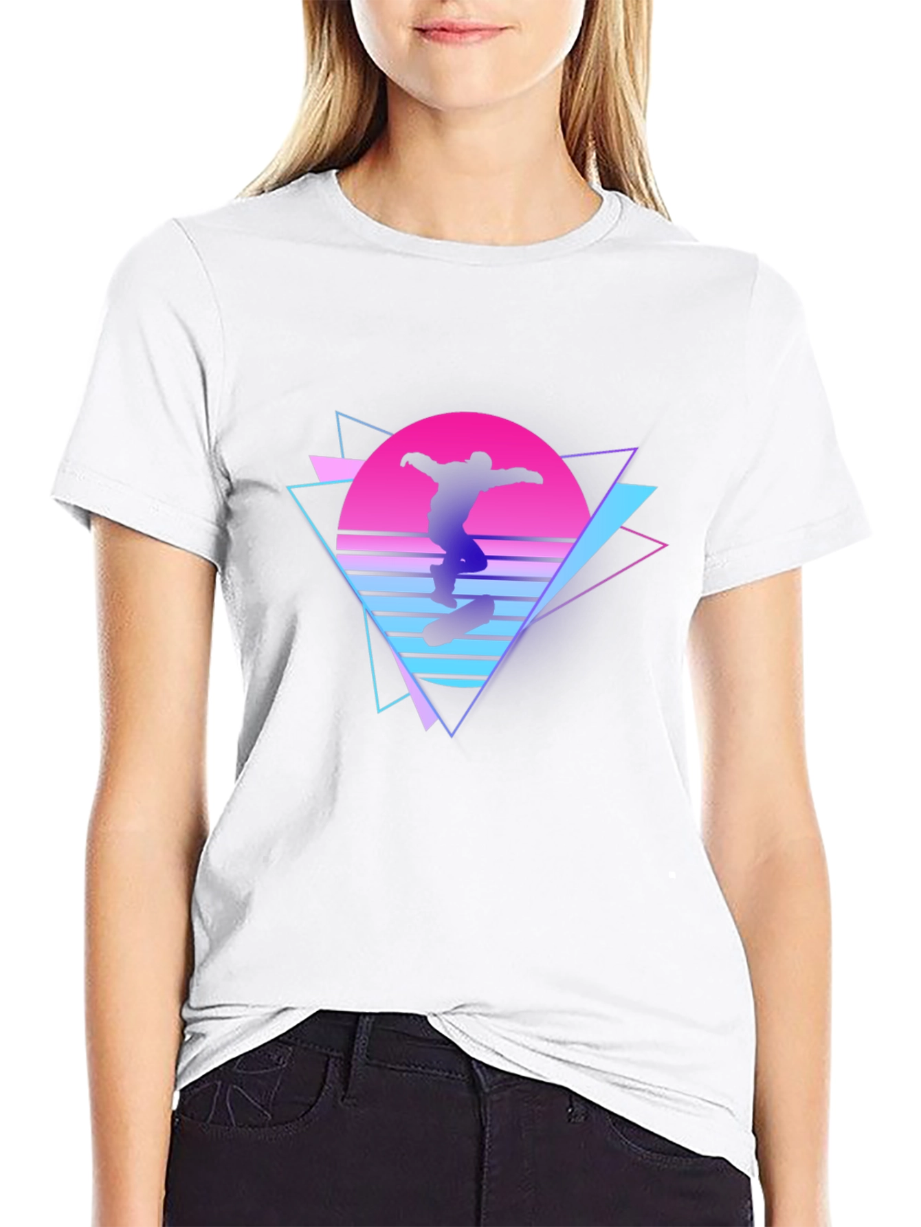 Retro Skateboarder Graphic T-Shirt - Black