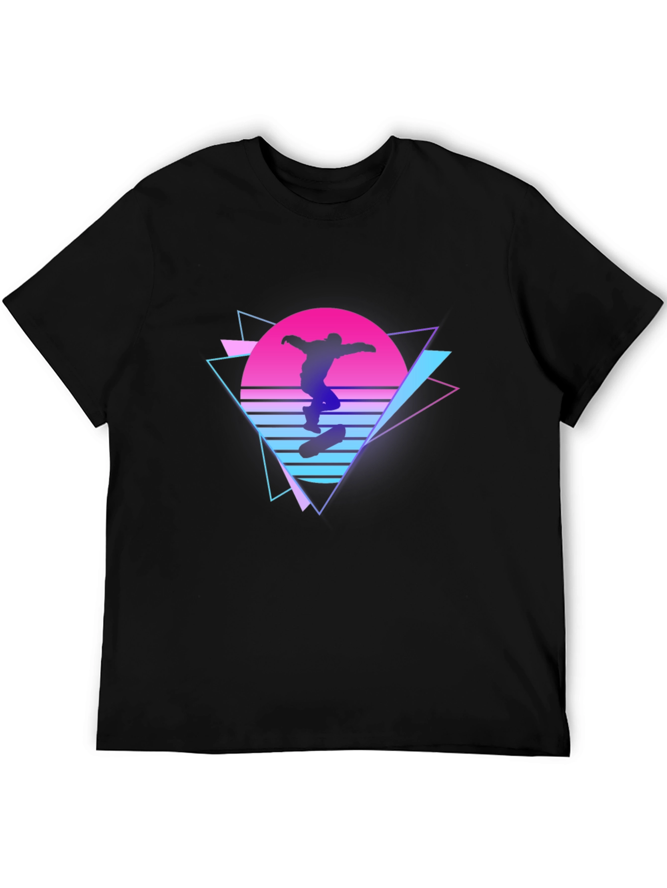 Retro Skateboarder Graphic T-Shirt - Black