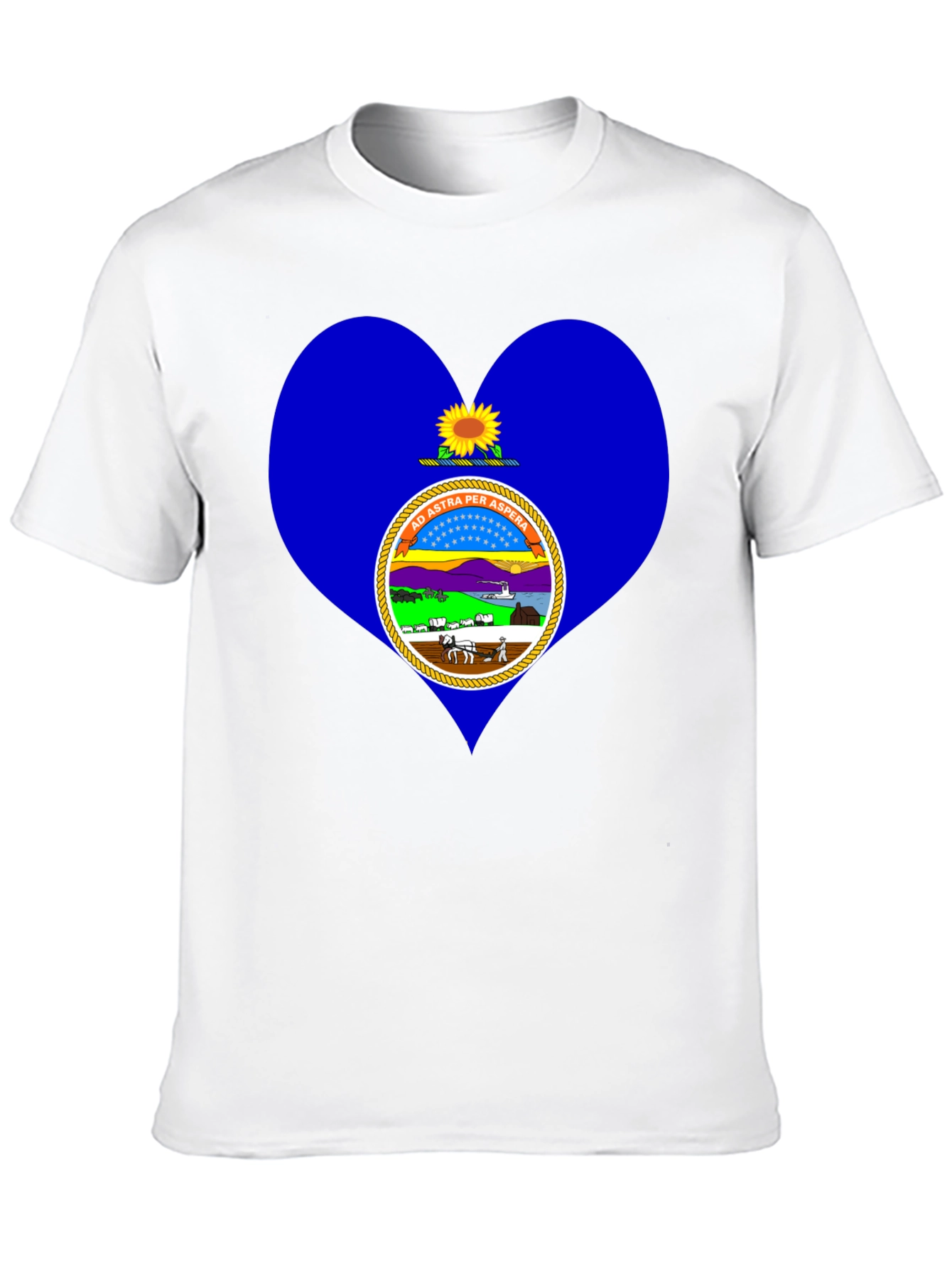 Kansas State Flag Heart T-Shirt
