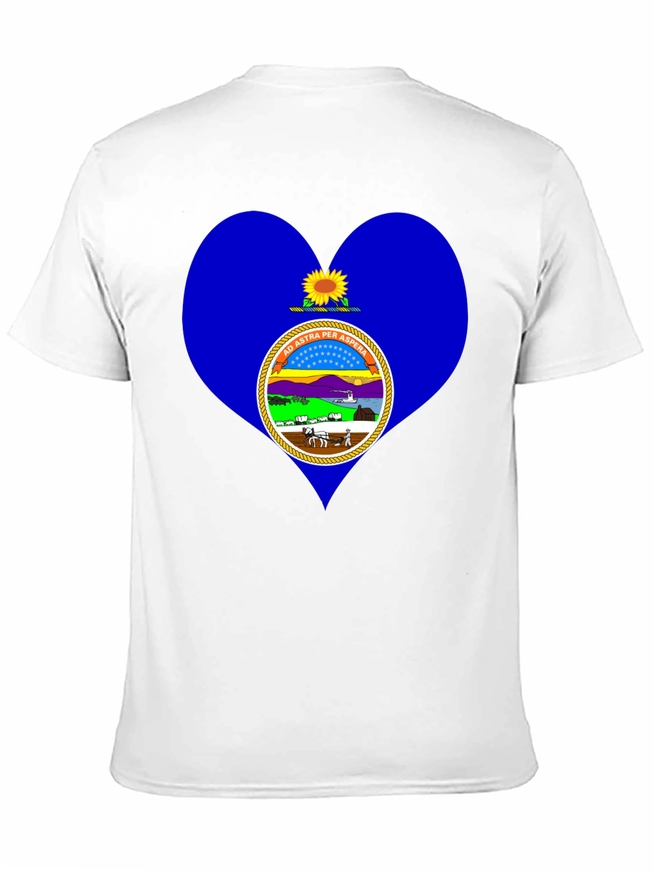 Kansas State Flag Heart T-Shirt