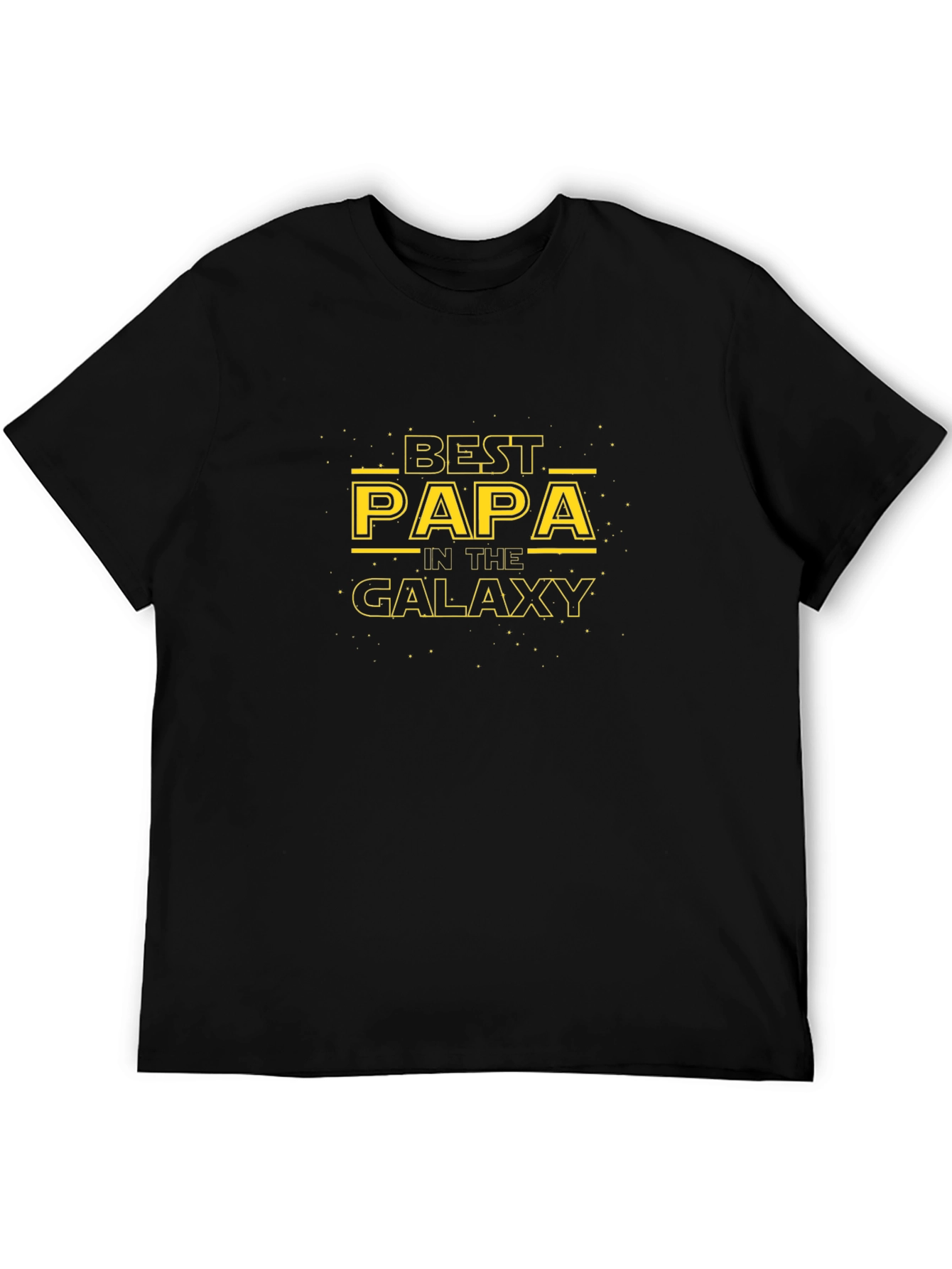 Best Papa in the Galaxy Black T-Shirt
