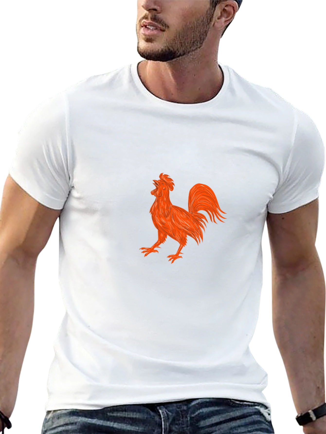 Rooster Graphic Black T-Shirt