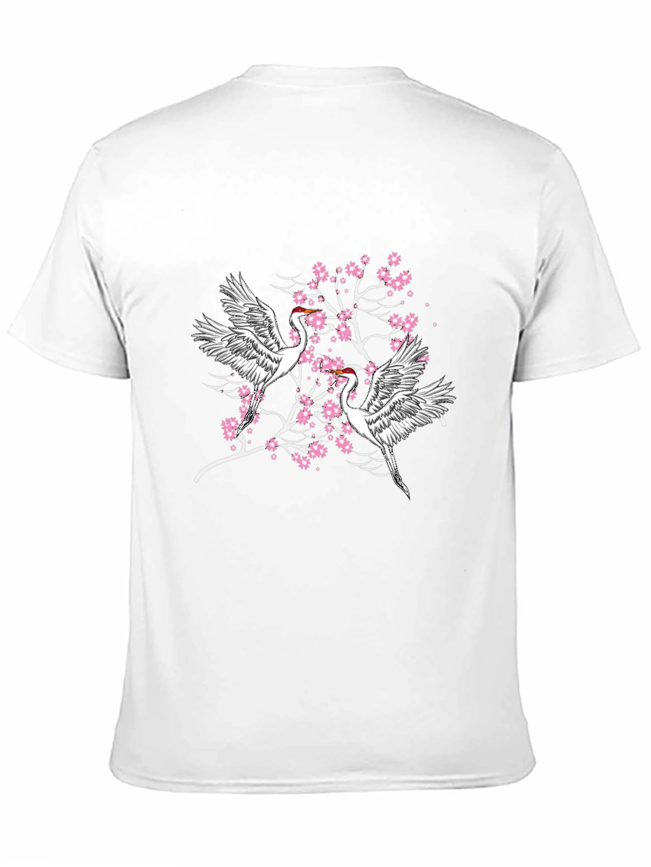 Crane and Cherry Blossom Graphic Tee