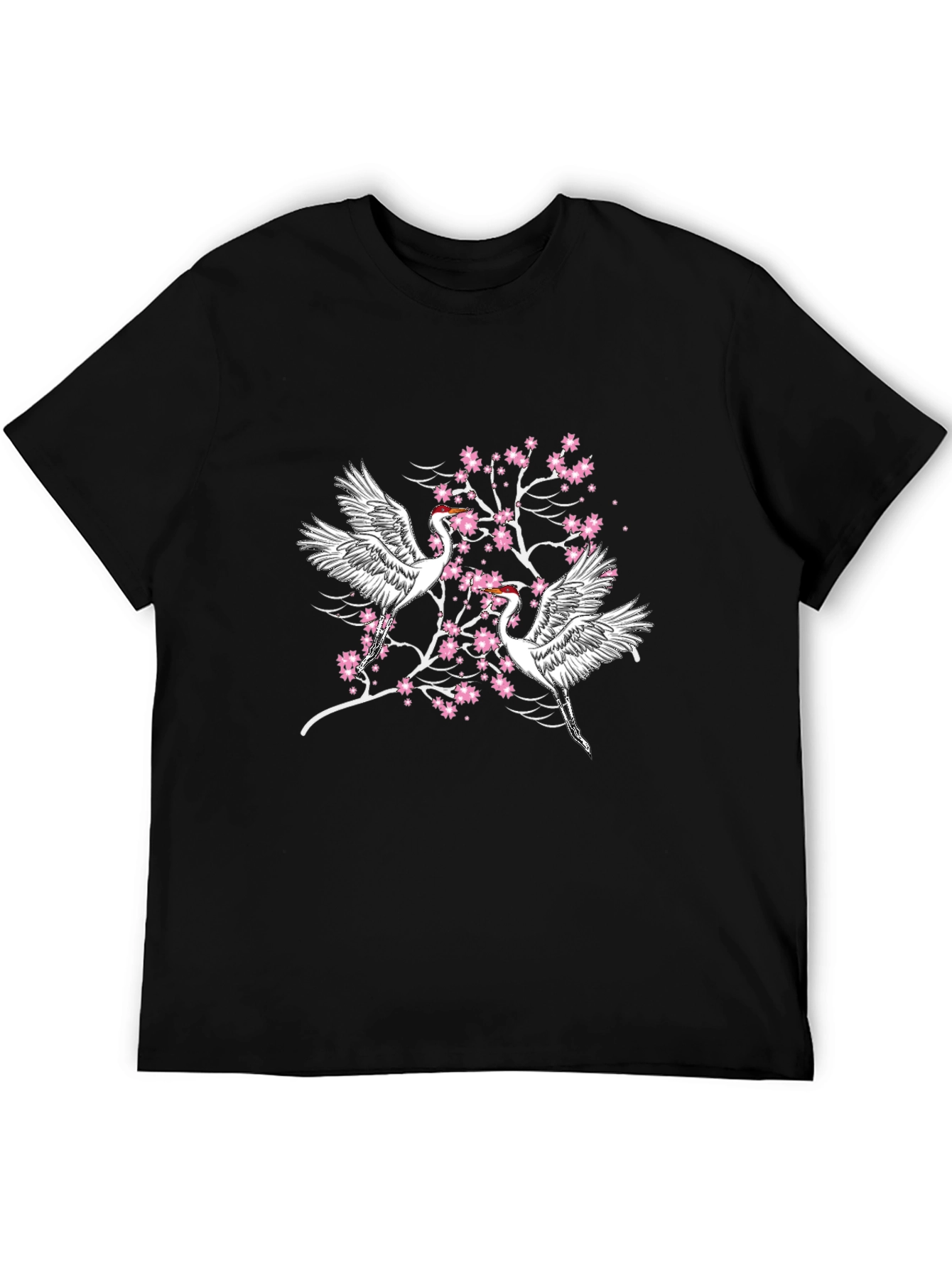 Crane and Cherry Blossom Graphic Tee