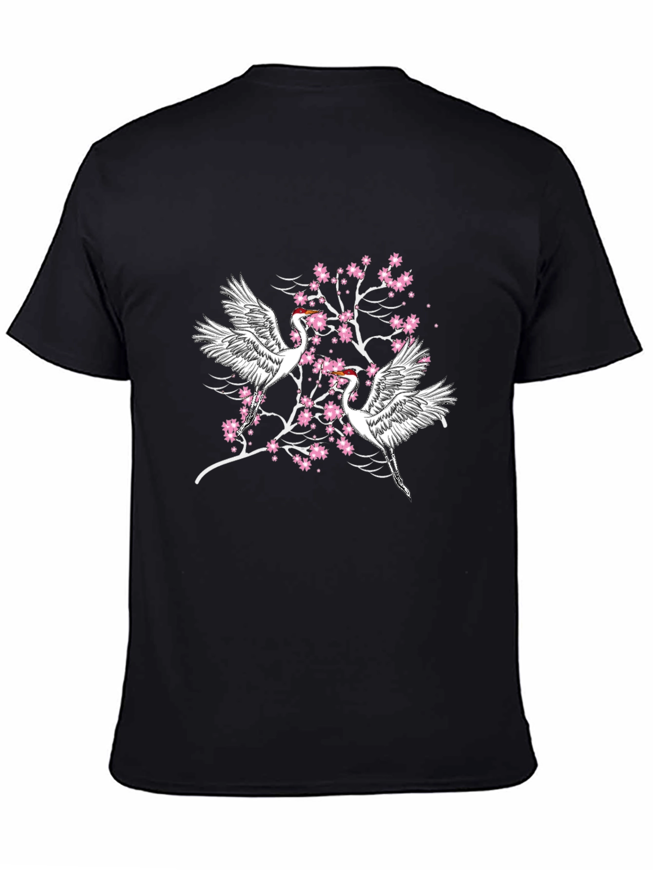 Crane and Cherry Blossom Graphic Tee