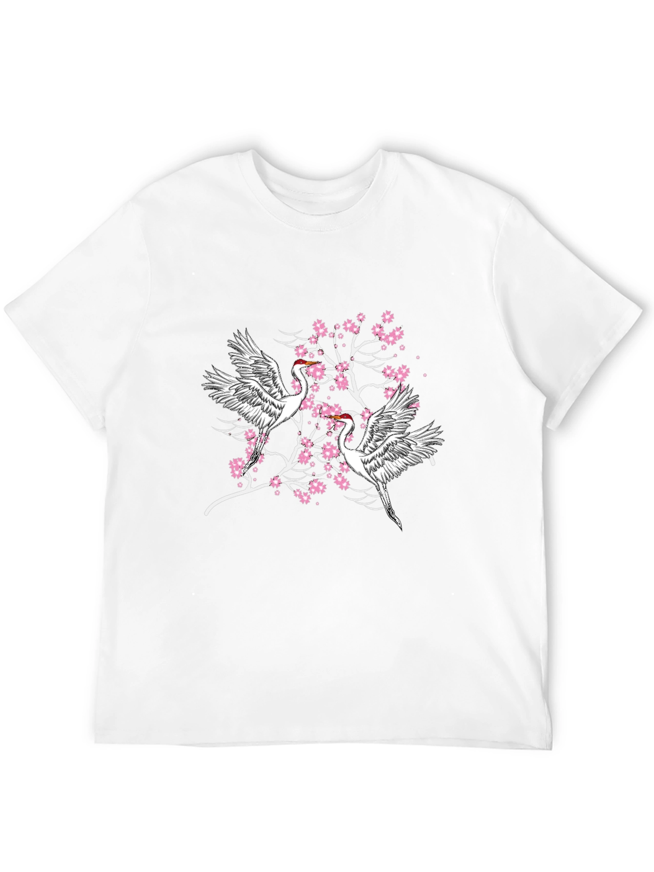 Crane and Cherry Blossom Graphic Tee