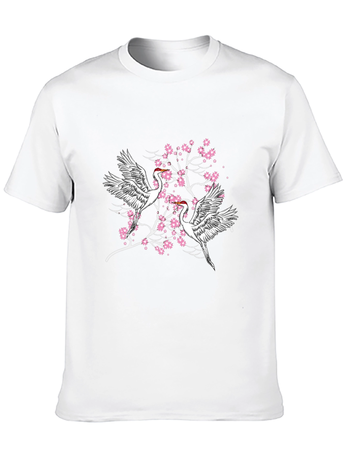Crane and Cherry Blossom Graphic Tee
