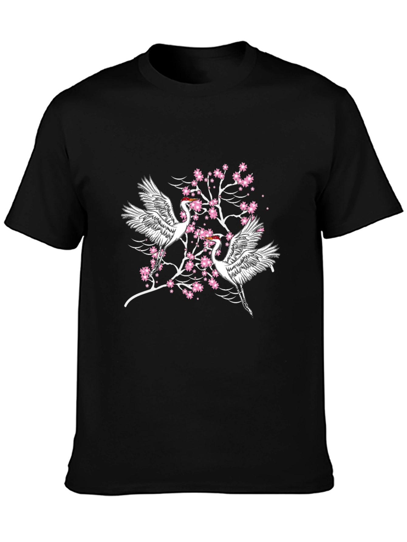 Crane and Cherry Blossom Graphic Tee