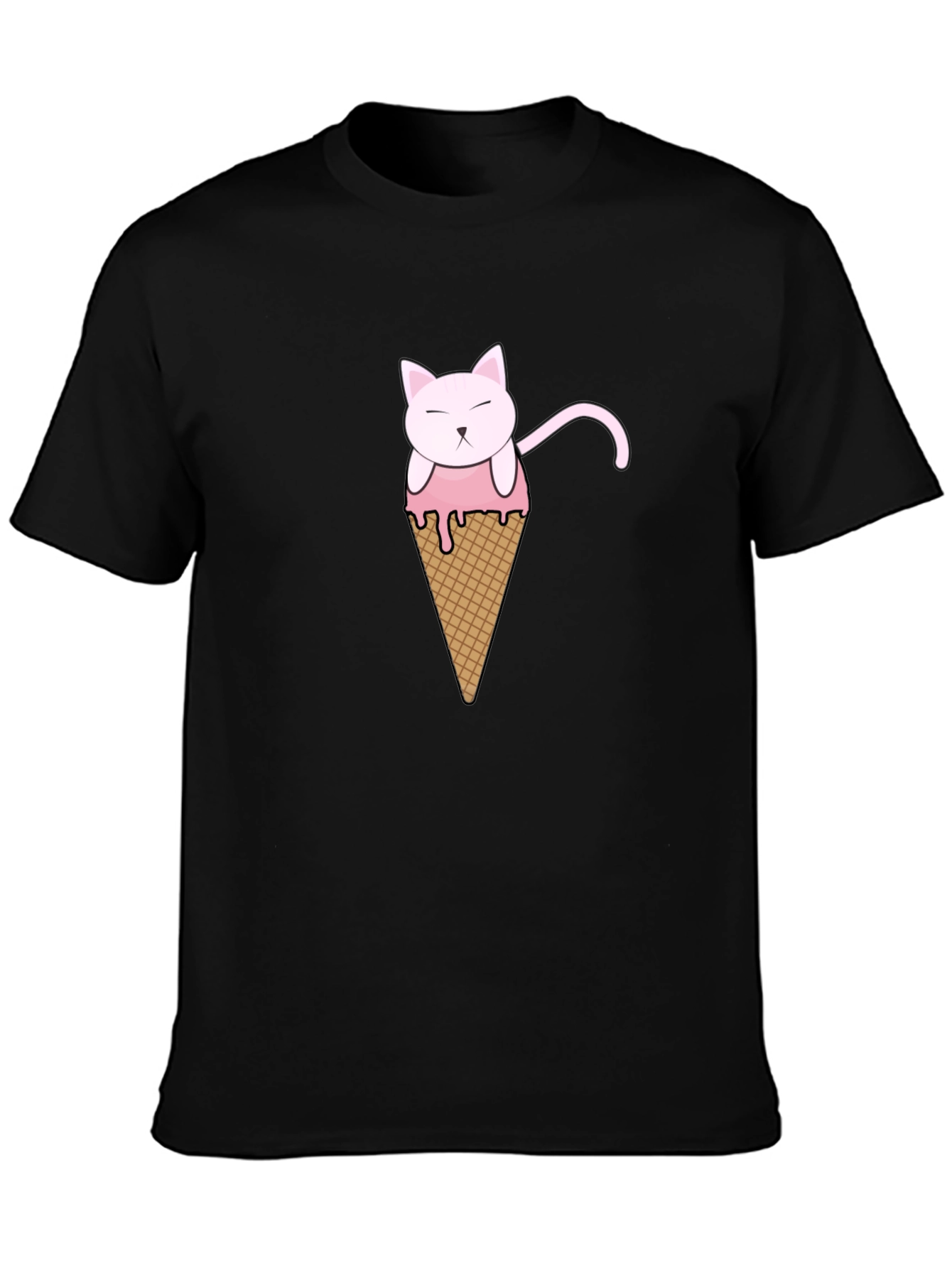 Cat Ice Cream Cone Graphic T-Shirt