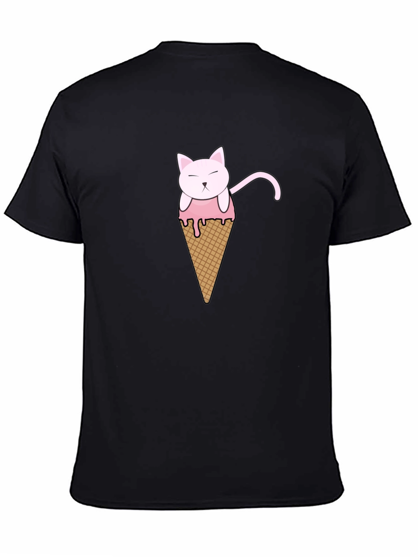 Cat Ice Cream Cone Graphic T-Shirt