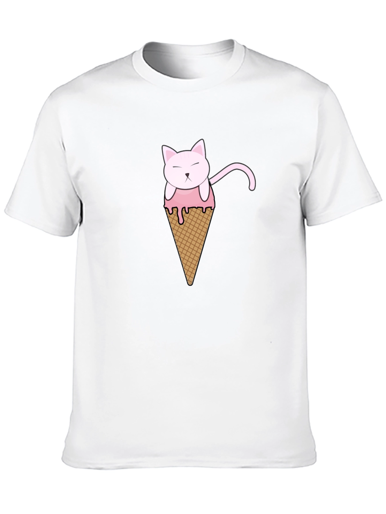 Cat Ice Cream Cone Graphic T-Shirt