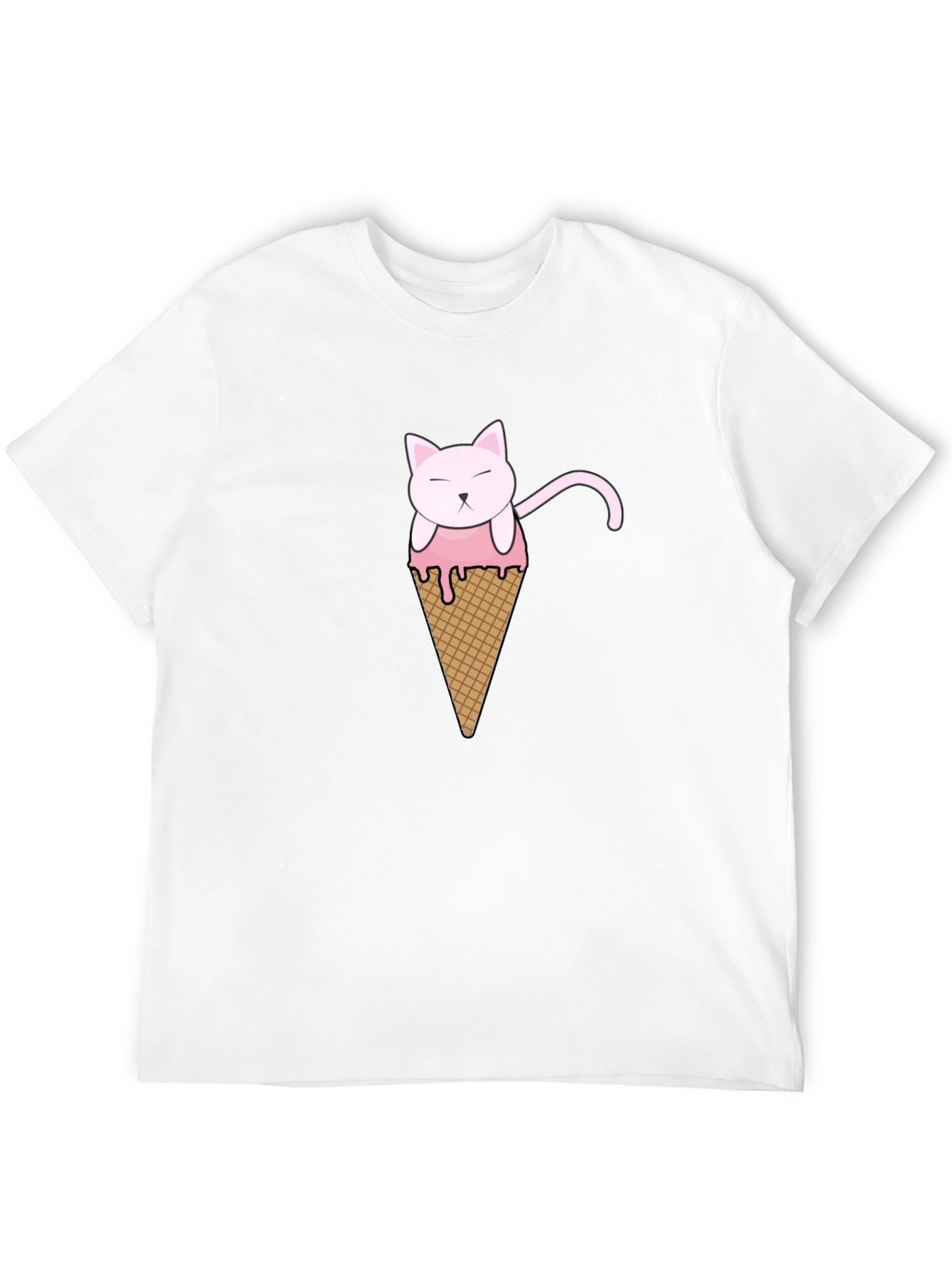 Cat Ice Cream Cone Graphic T-Shirt