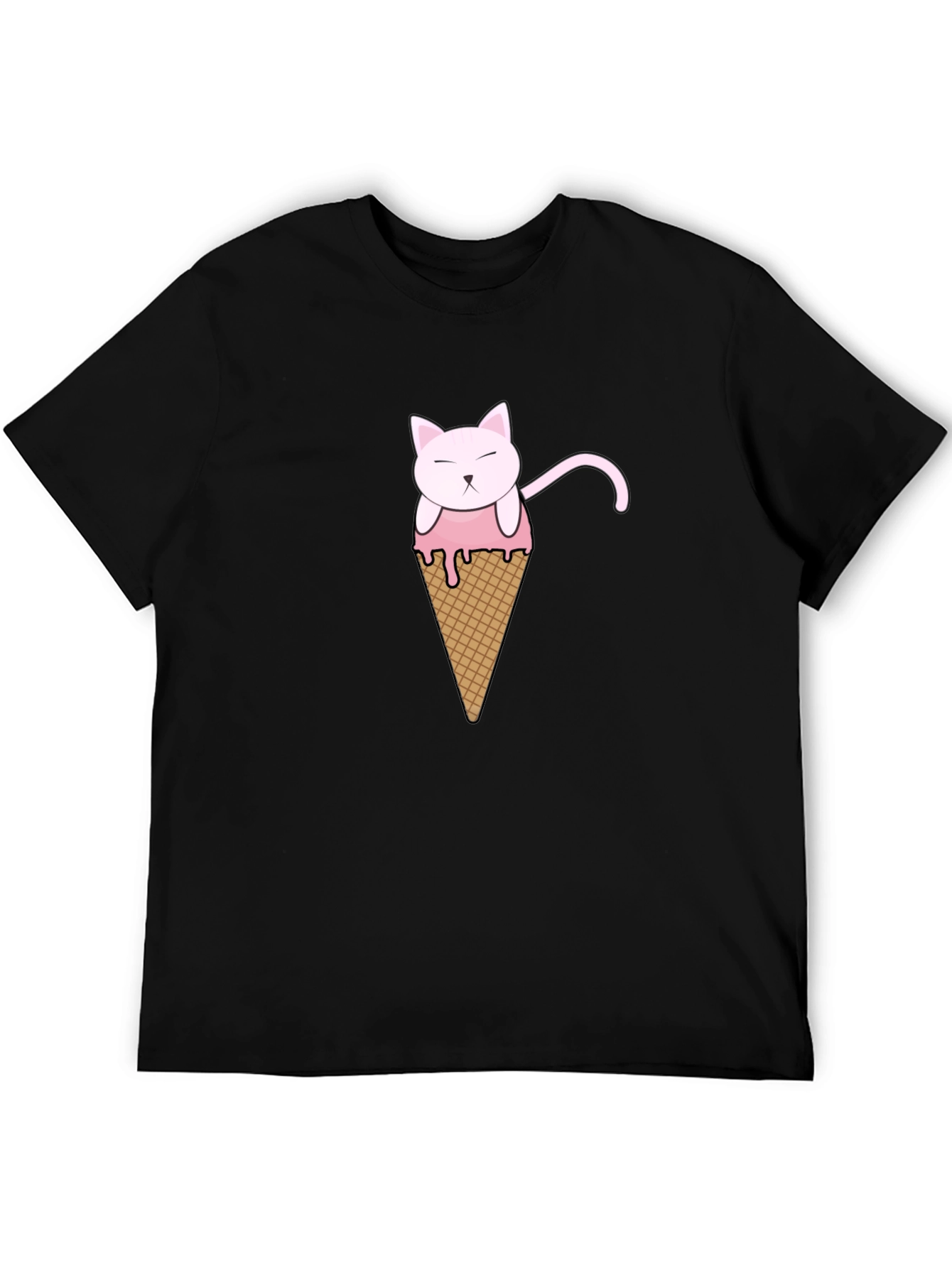 Cat Ice Cream Cone Graphic T-Shirt