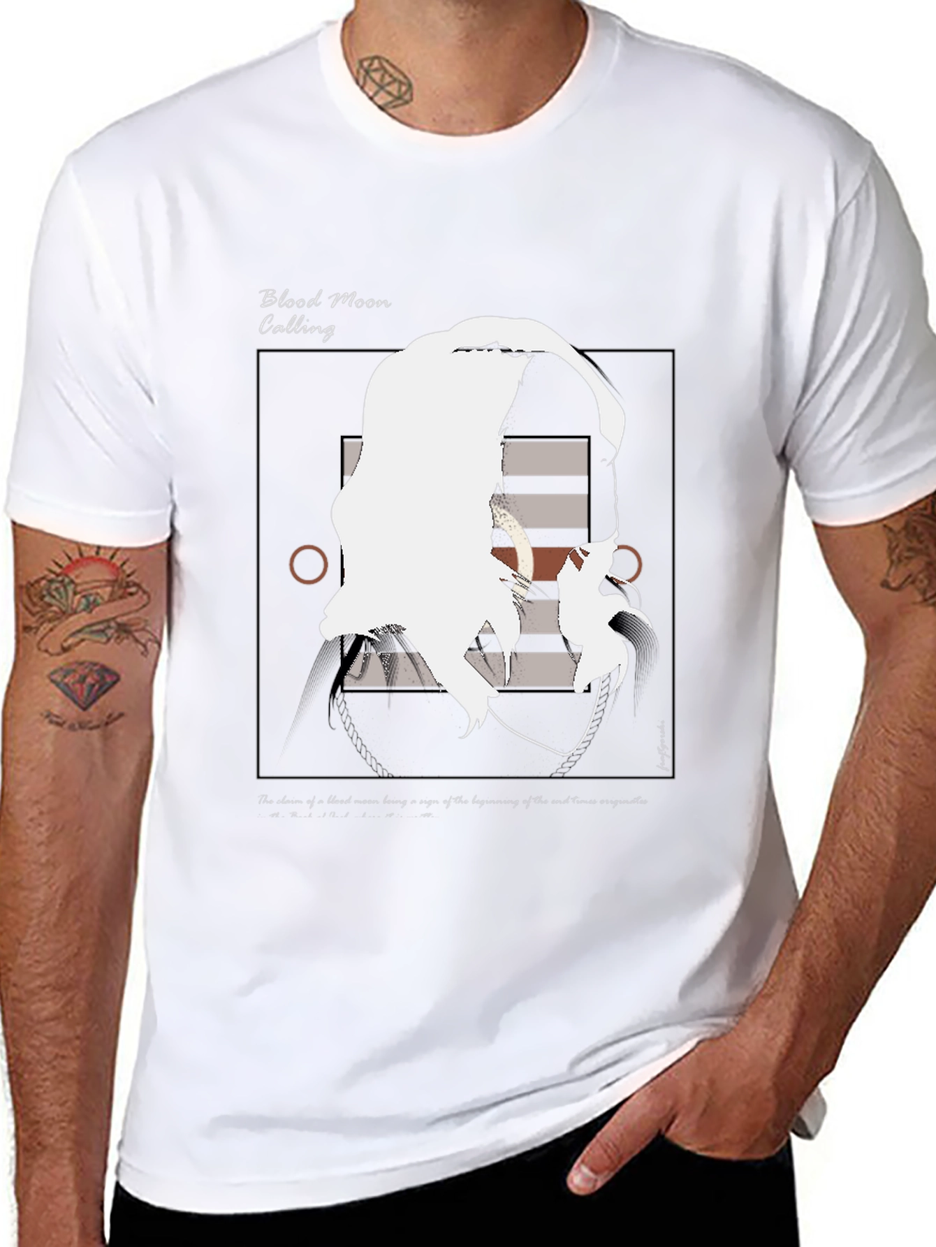 Blood Moon Calling Graphic Tee - Unique Artistic Design