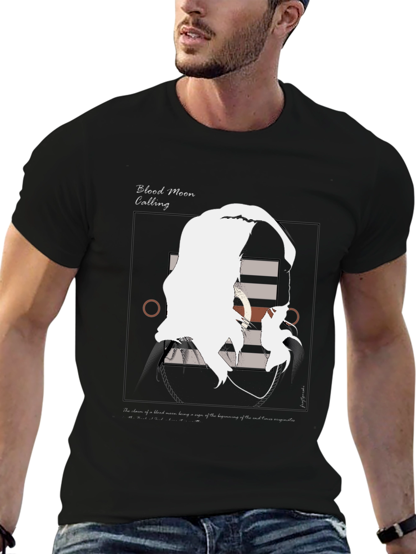 Blood Moon Calling Graphic Tee - Unique Artistic Design
