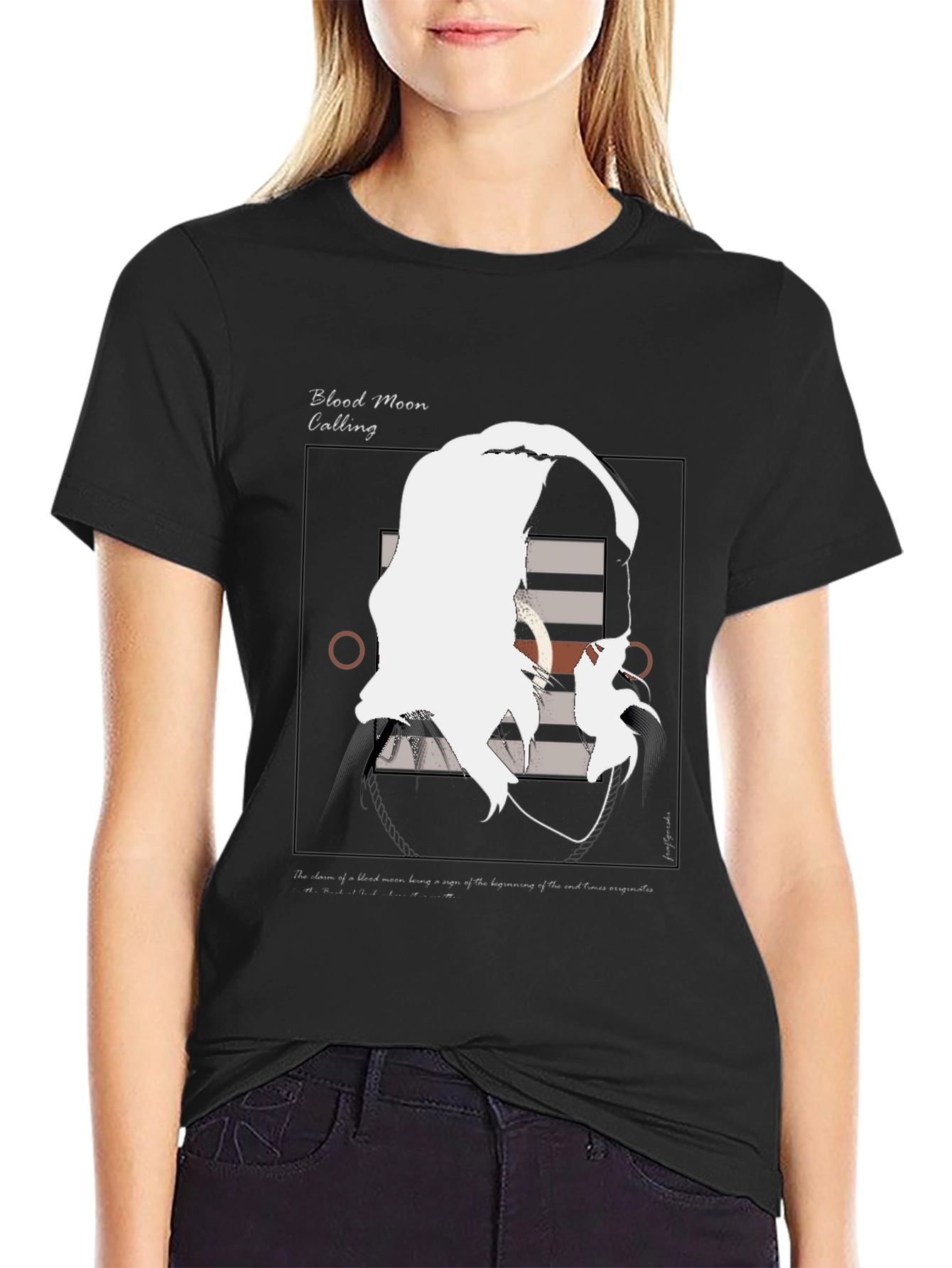 Blood Moon Calling Graphic Tee - Unique Artistic Design
