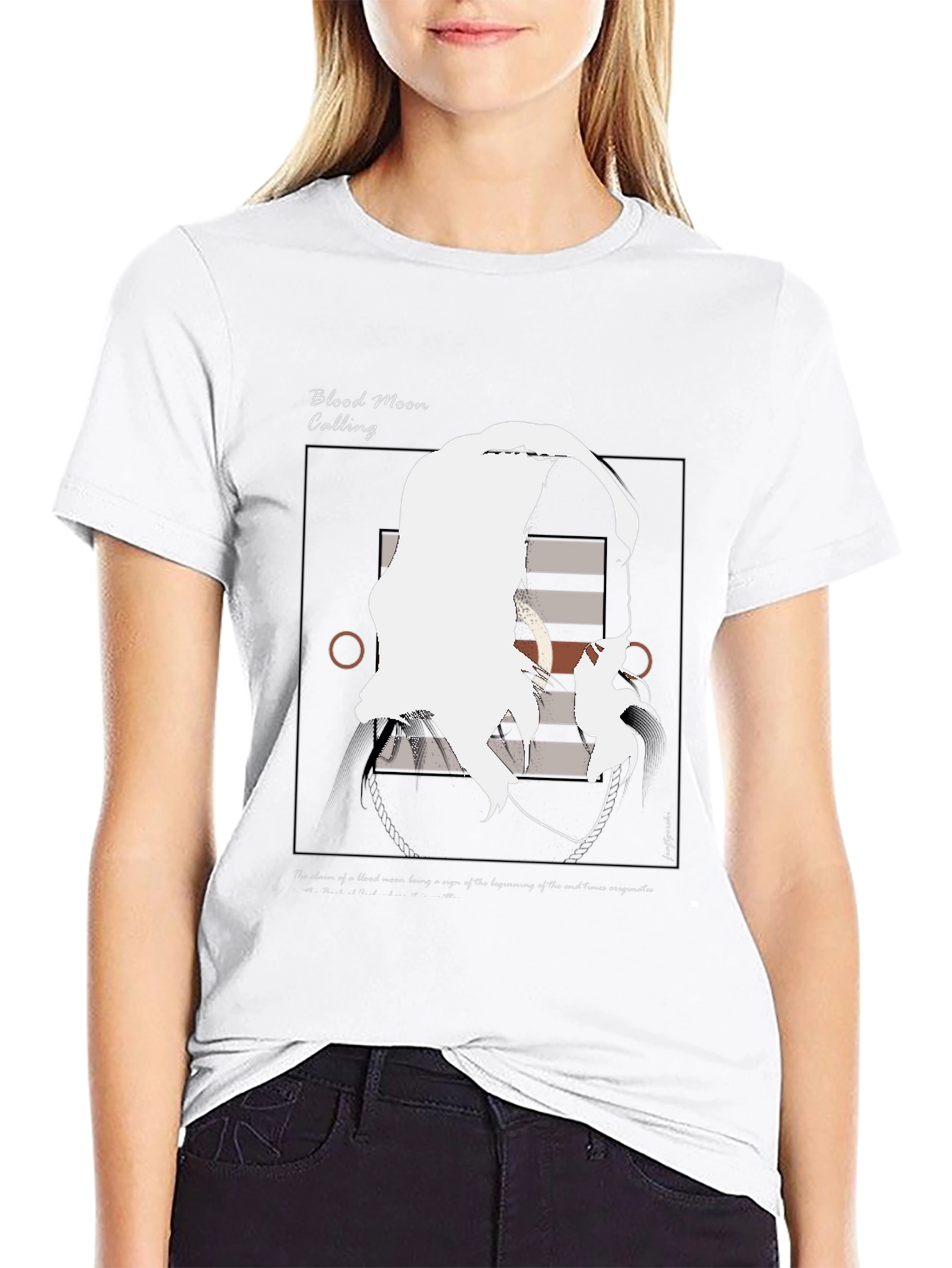 Blood Moon Calling Graphic Tee - Unique Artistic Design