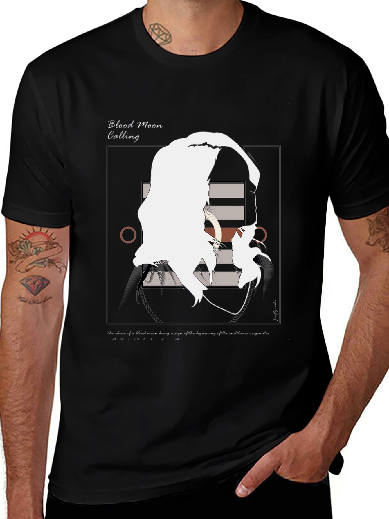 Blood Moon Calling Graphic Tee - Unique Artistic Design