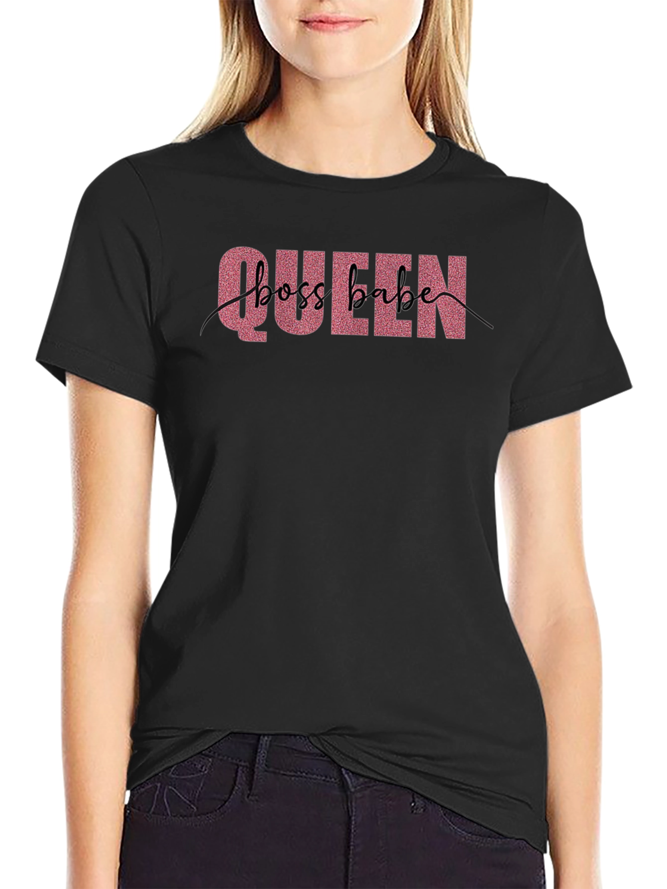Queen Boss Babe Graphic Tee - Black