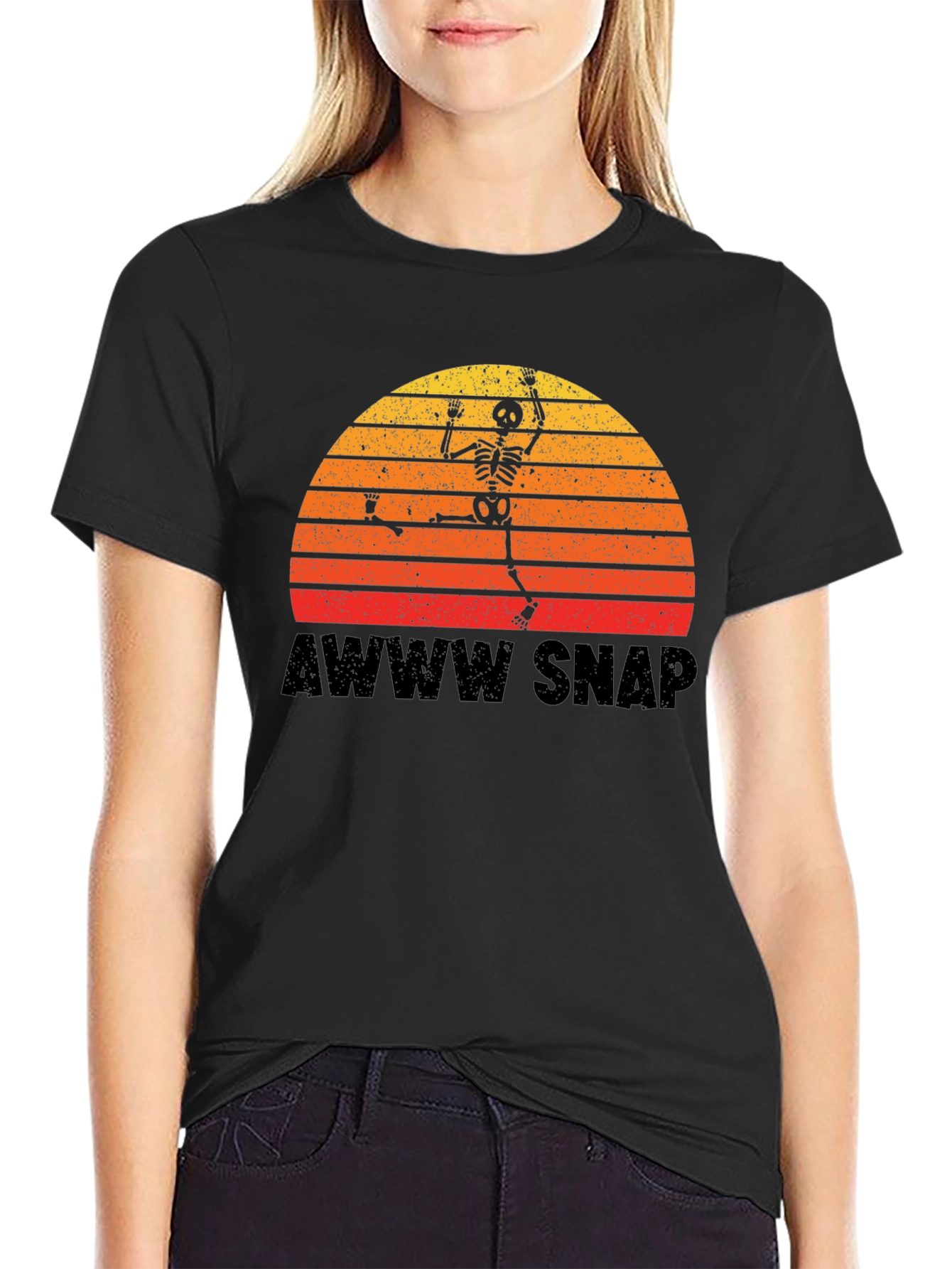 Awww Snap Skeleton Sunset T-Shirt
