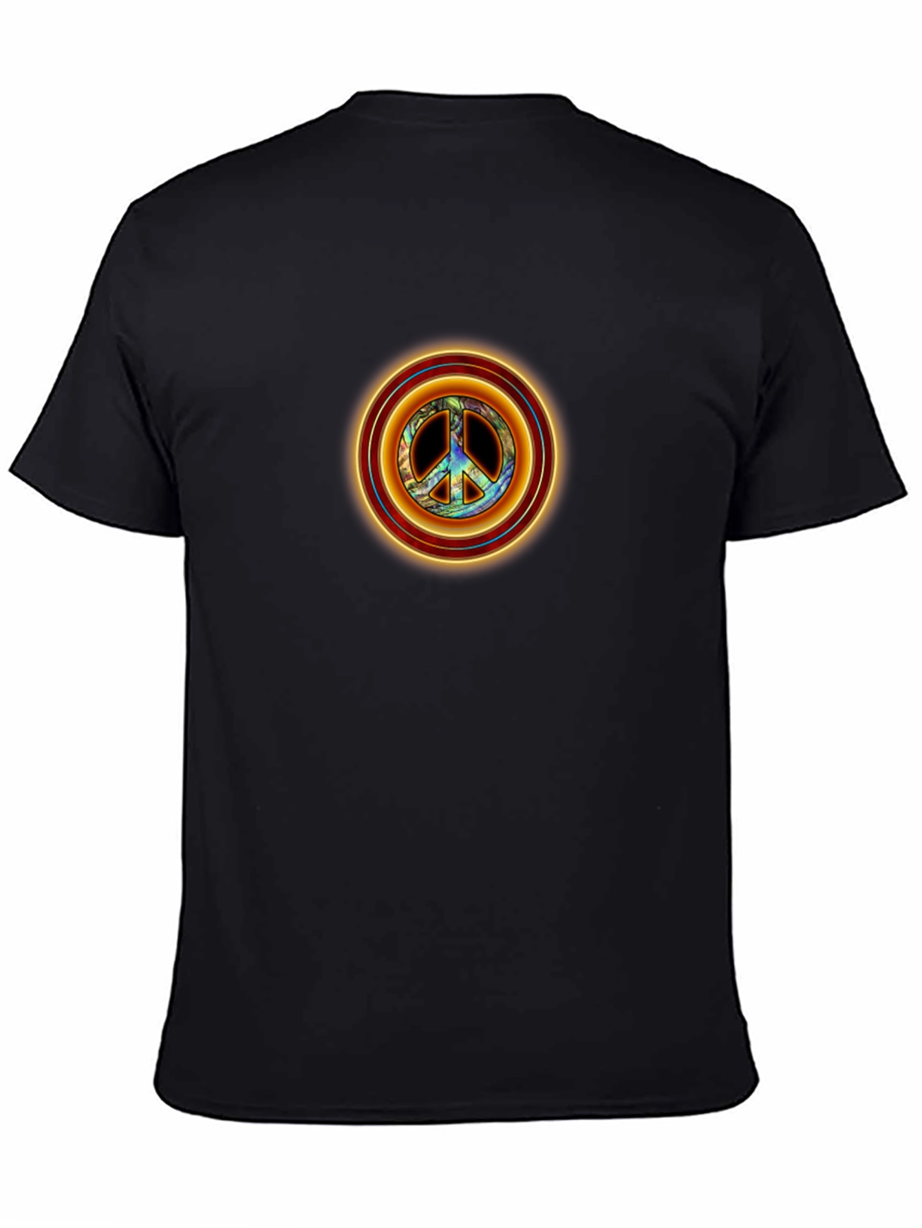Peace Sign Graphic Tee - Retro Style Black T-Shirt