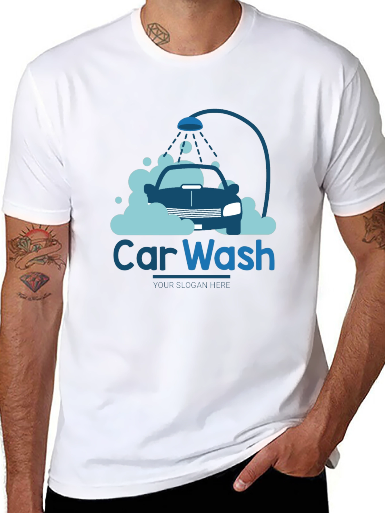 Car Wash T-Shirt - Blue Design