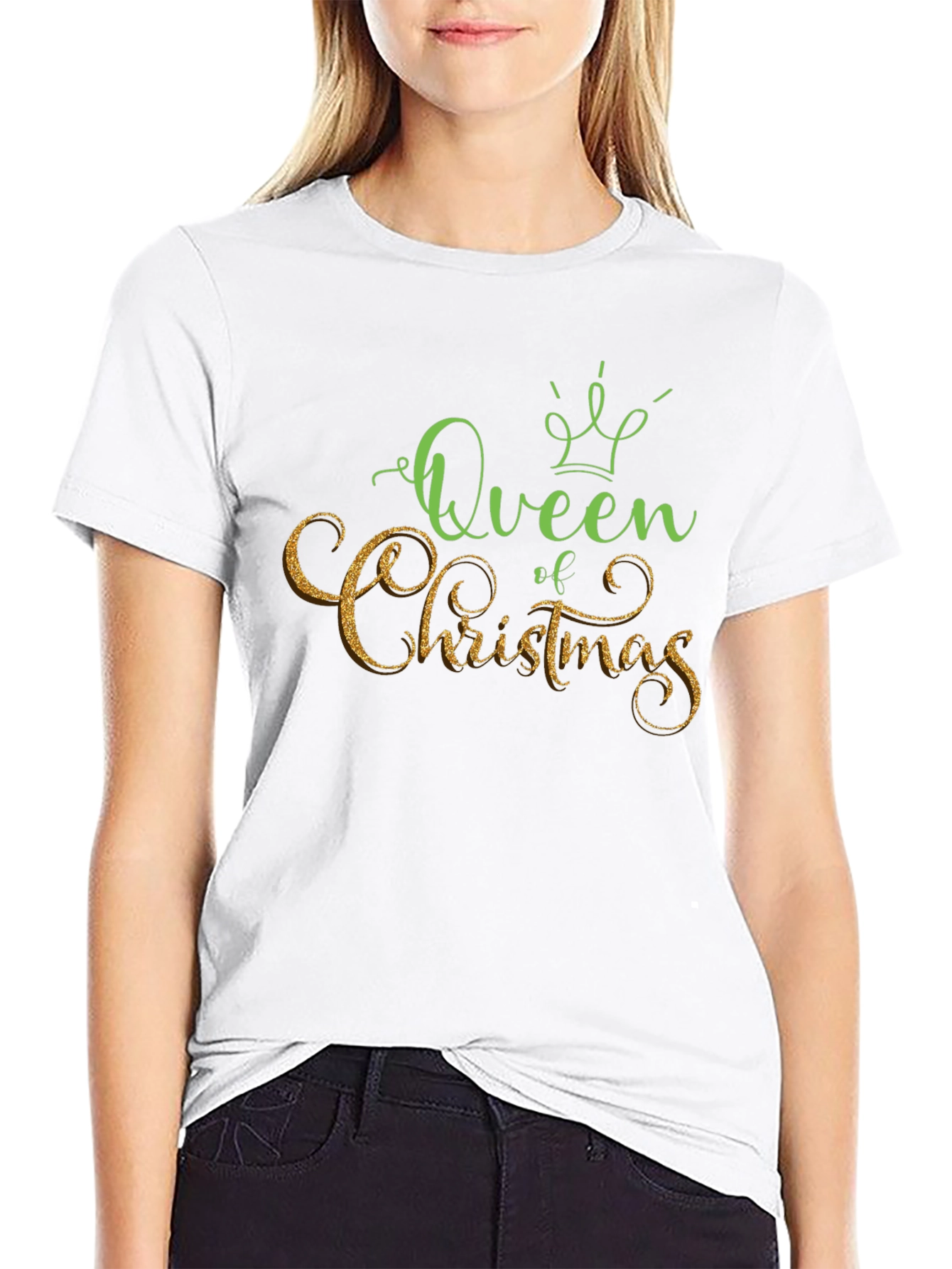Queen of Christmas Black T-Shirt