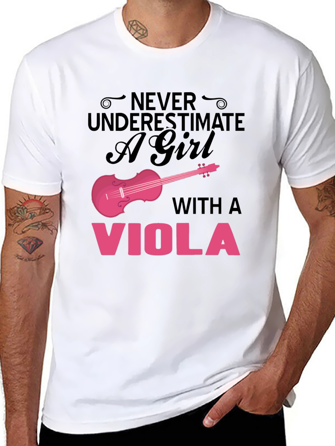 Never Underestimate a Girl with a Viola T-Shirt