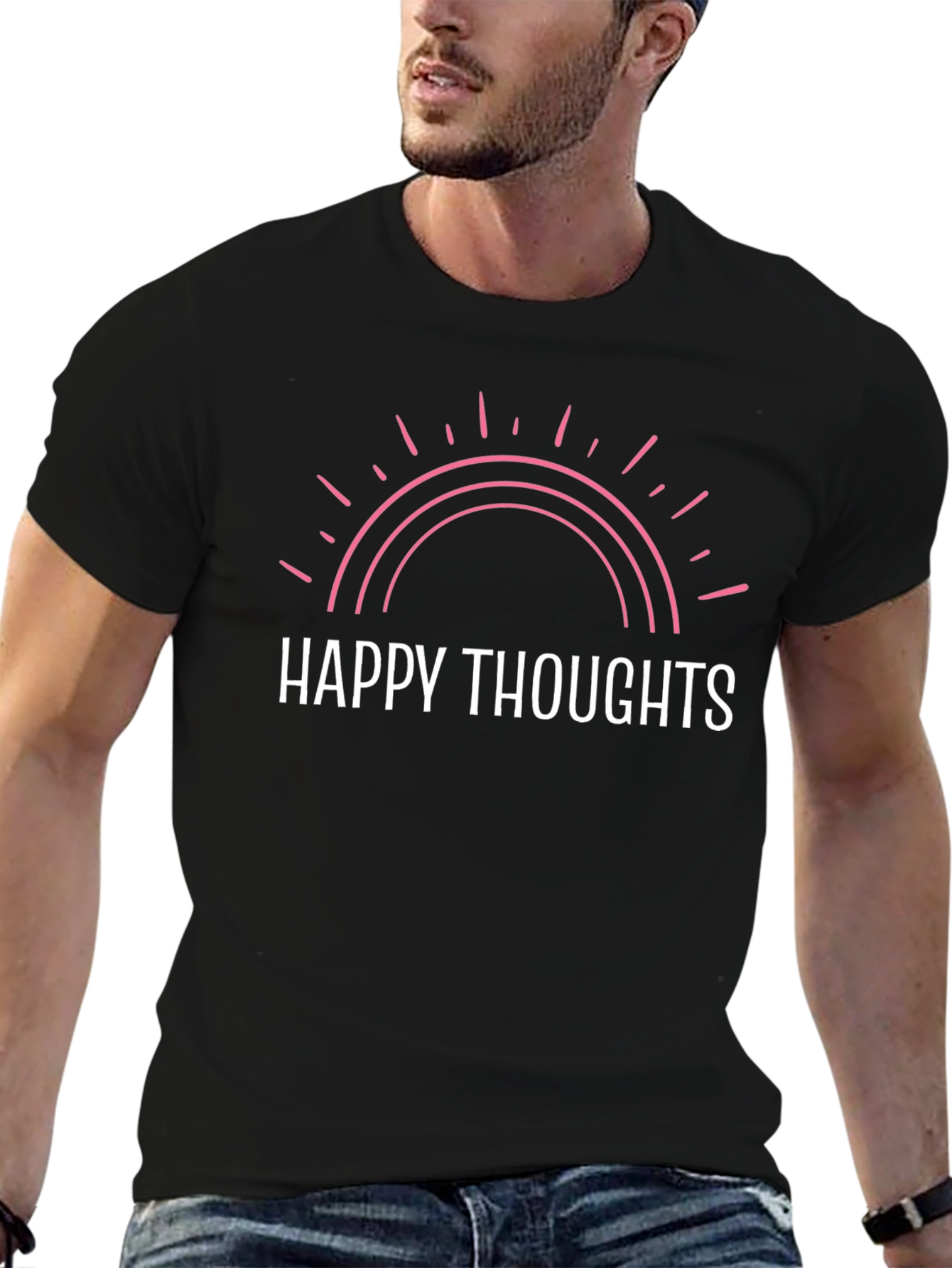 Happy Thoughts Graphic Tee - Positive Vibes T-Shirt
