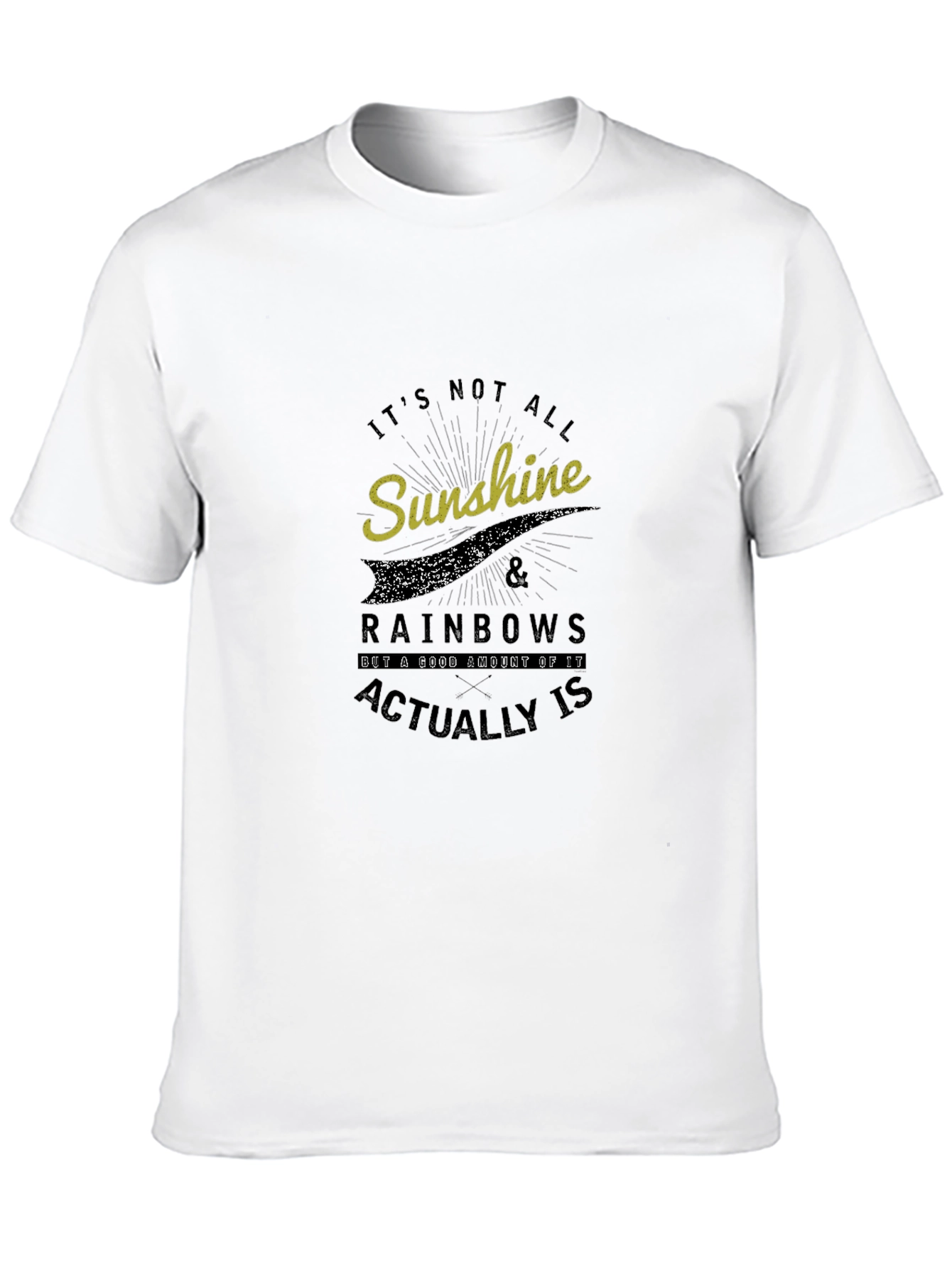 Sunshine & Rainbows Graphic Tee - Trendy Black T-Shirt