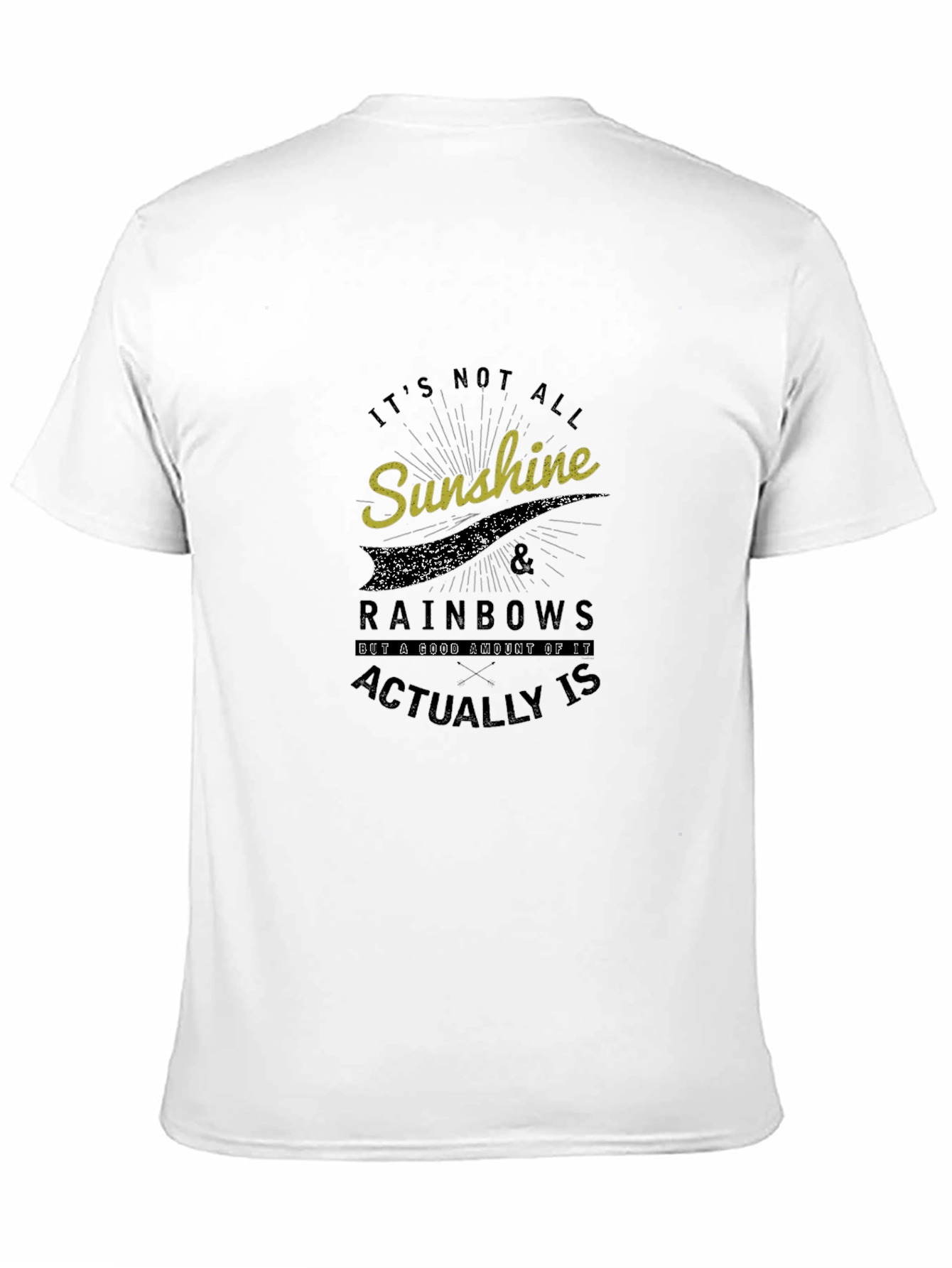 Sunshine & Rainbows Graphic Tee - Trendy Black T-Shirt