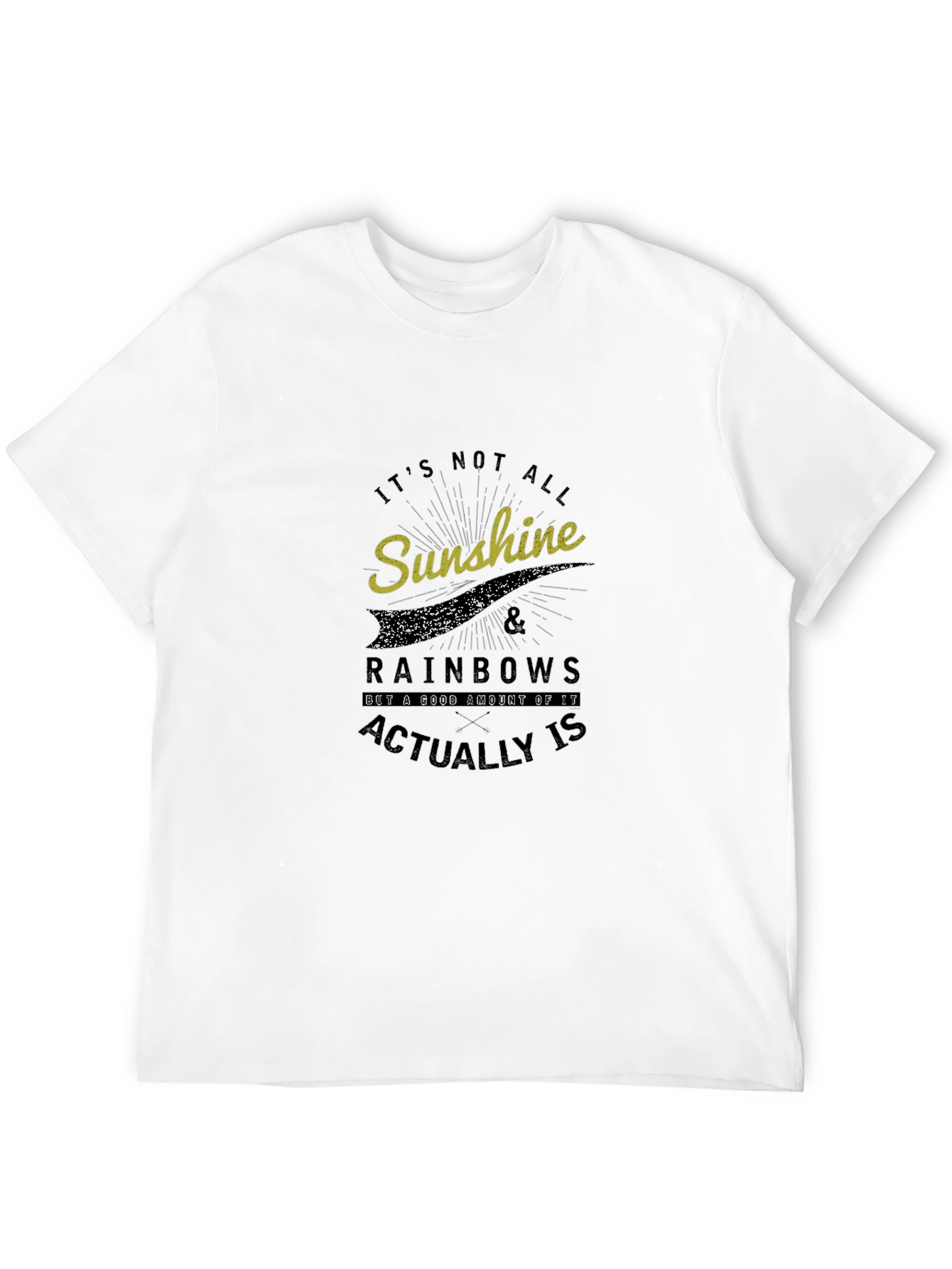 Sunshine & Rainbows Graphic Tee - Trendy Black T-Shirt