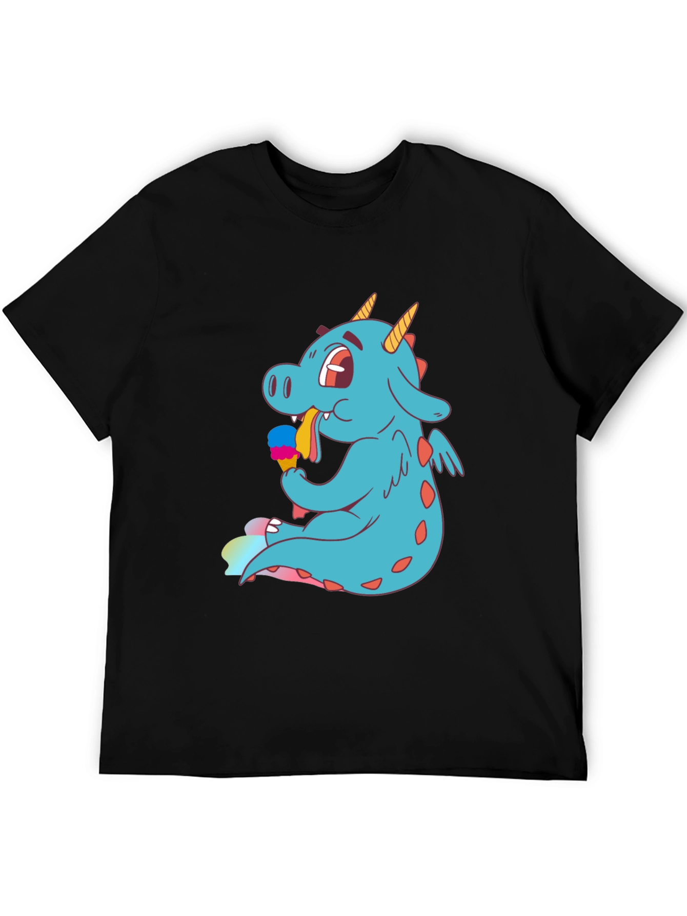 Dragon Eating Ice Cream T-Shirt - Fun Graphic Tee