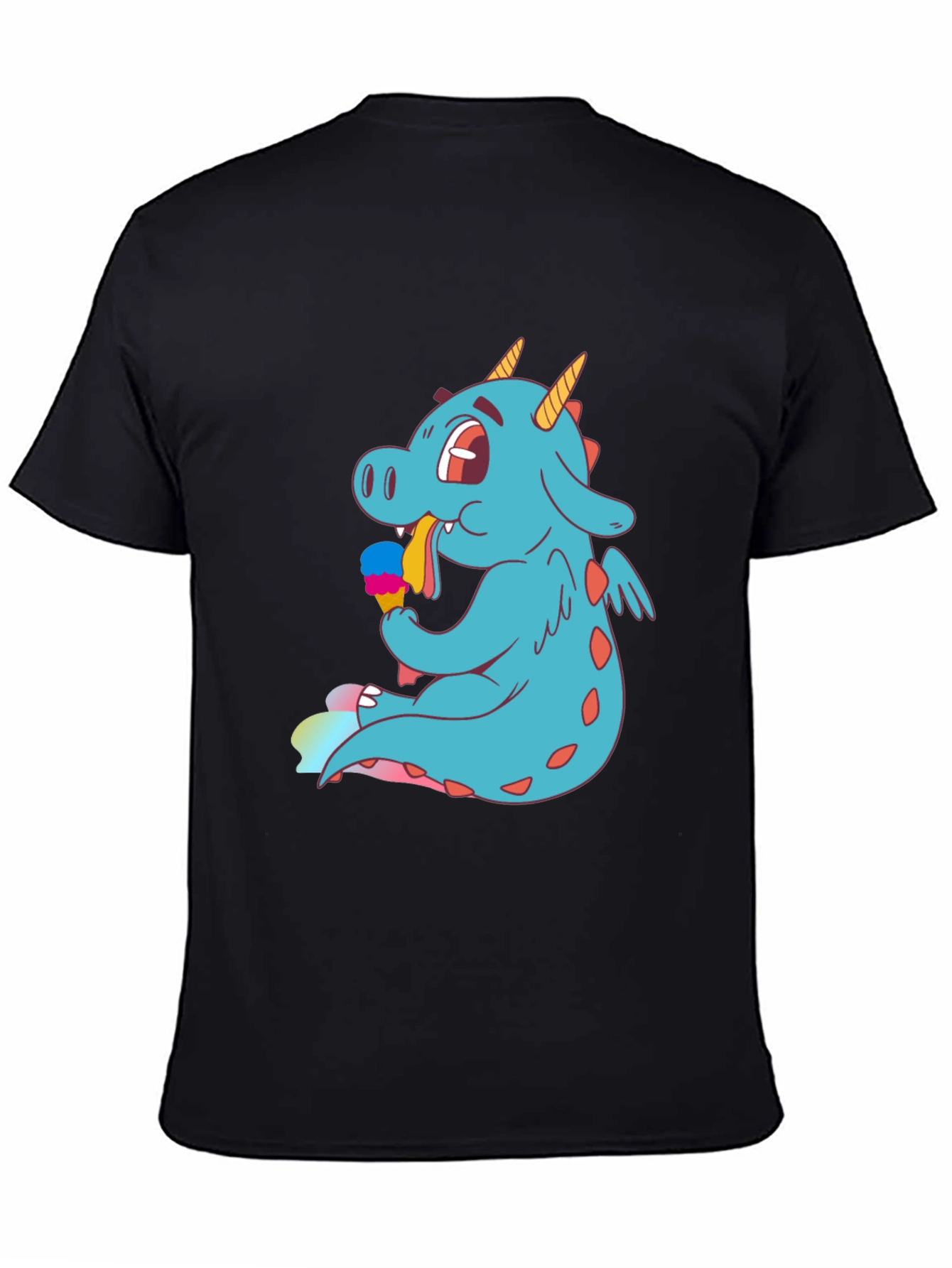 Dragon Eating Ice Cream T-Shirt - Fun Graphic Tee