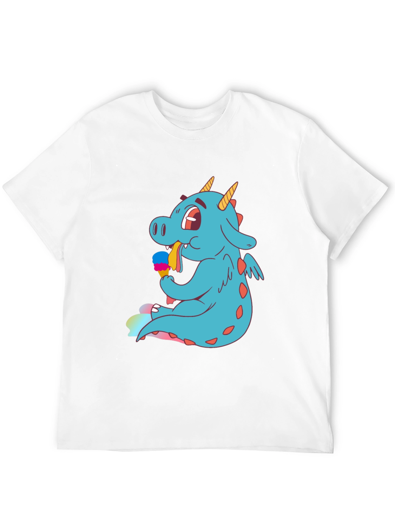 Dragon Eating Ice Cream T-Shirt - Fun Graphic Tee
