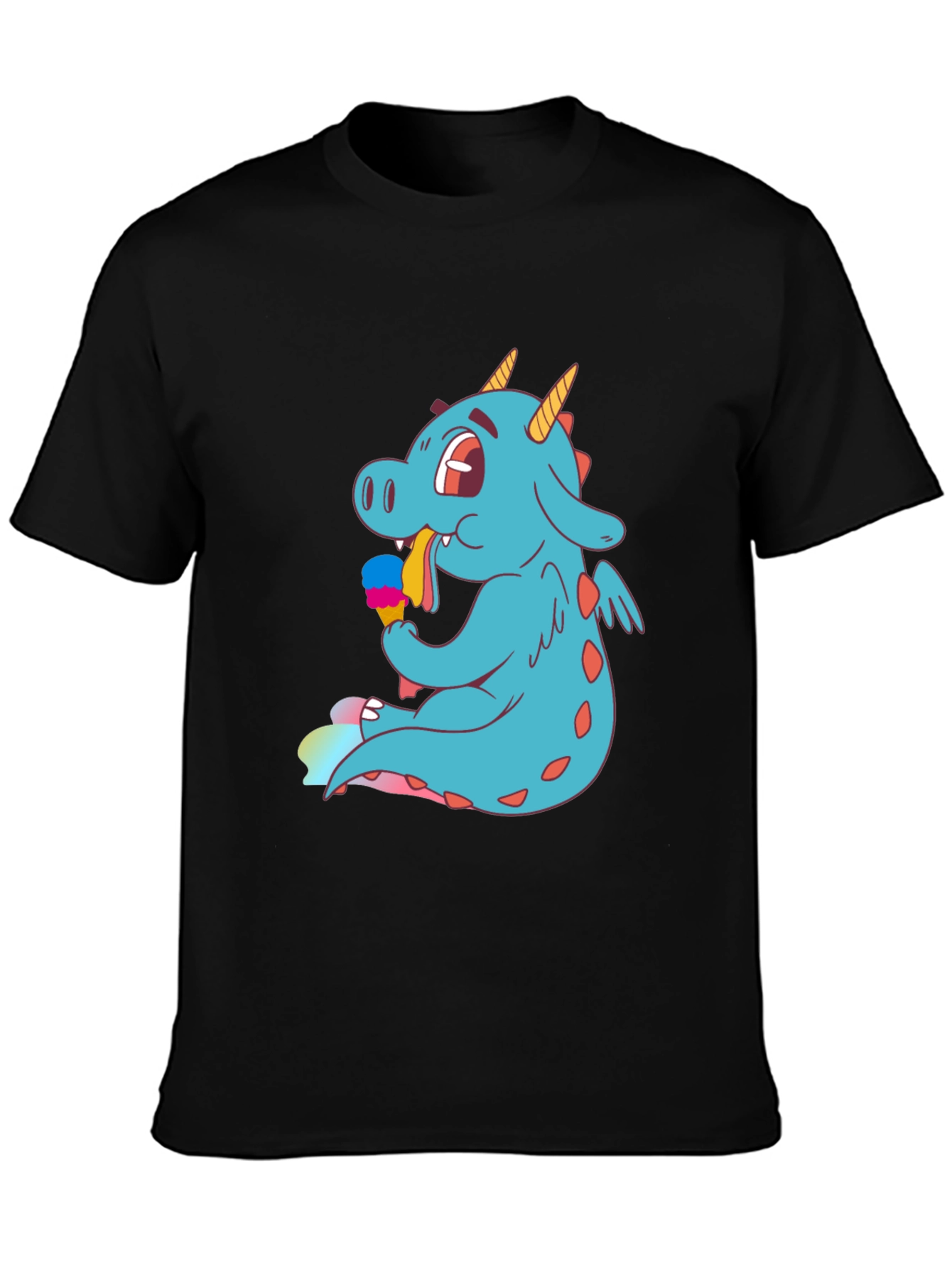 Dragon Eating Ice Cream T-Shirt - Fun Graphic Tee