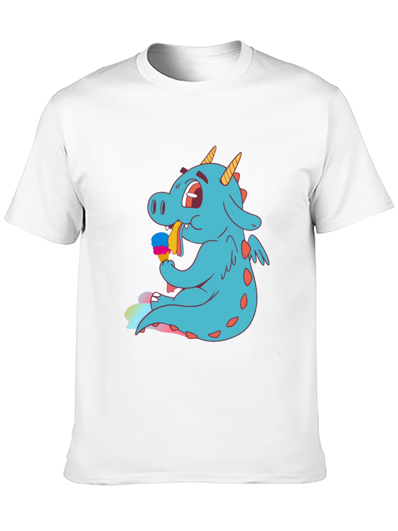 Dragon Eating Ice Cream T-Shirt - Fun Graphic Tee