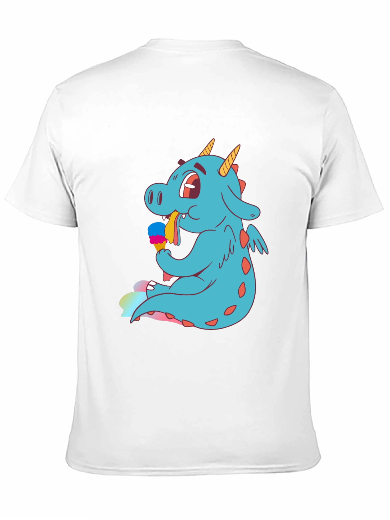 Dragon Eating Ice Cream T-Shirt - Fun Graphic Tee