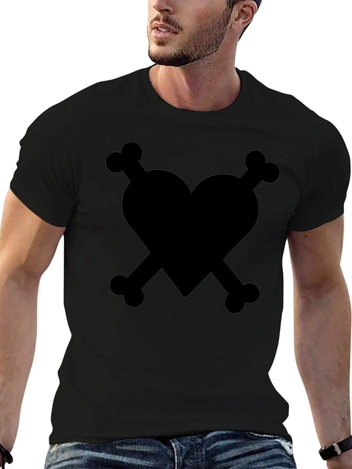 Heart & Bones Black Graphic Tee