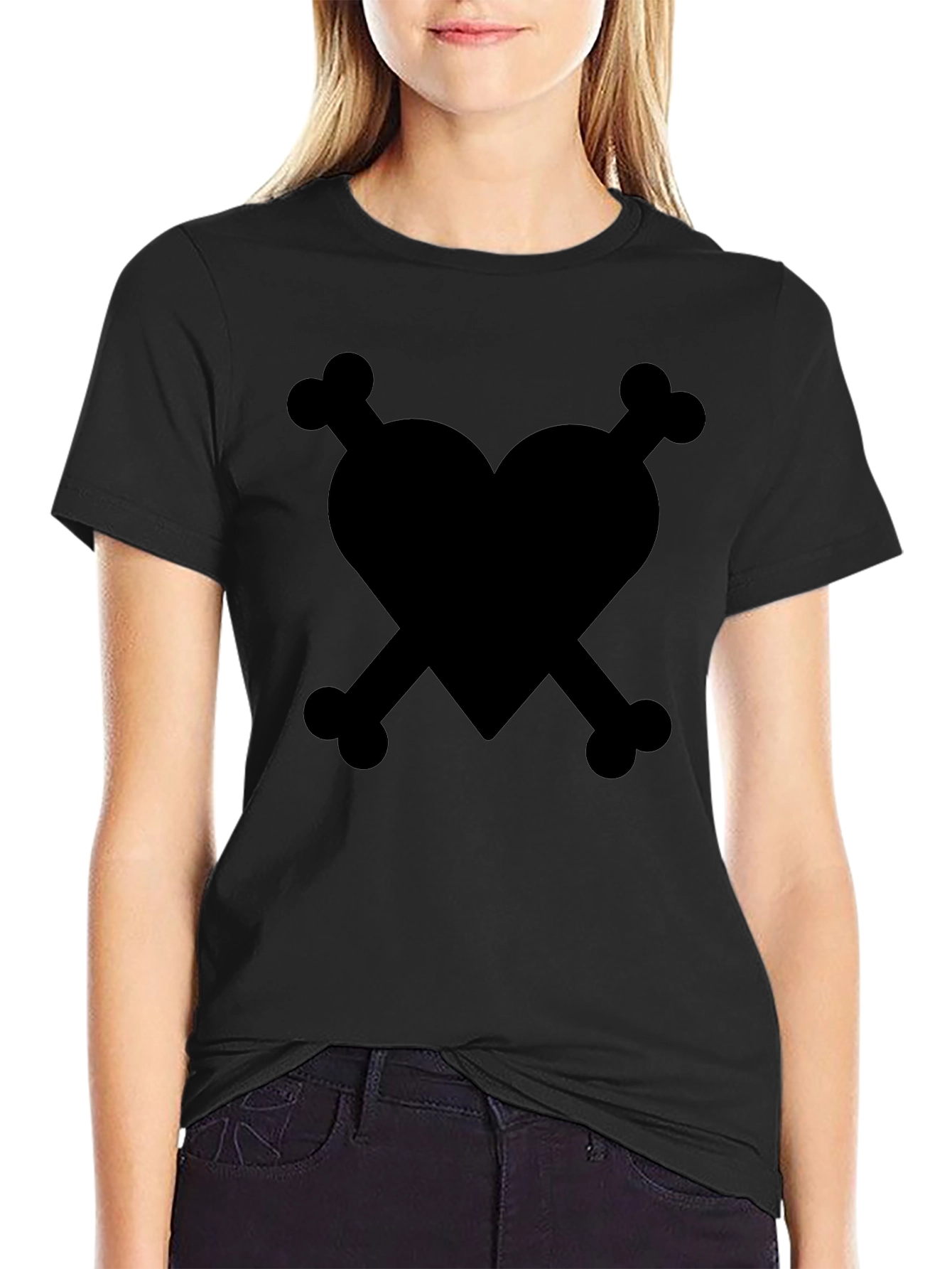 Heart & Bones Black Graphic Tee