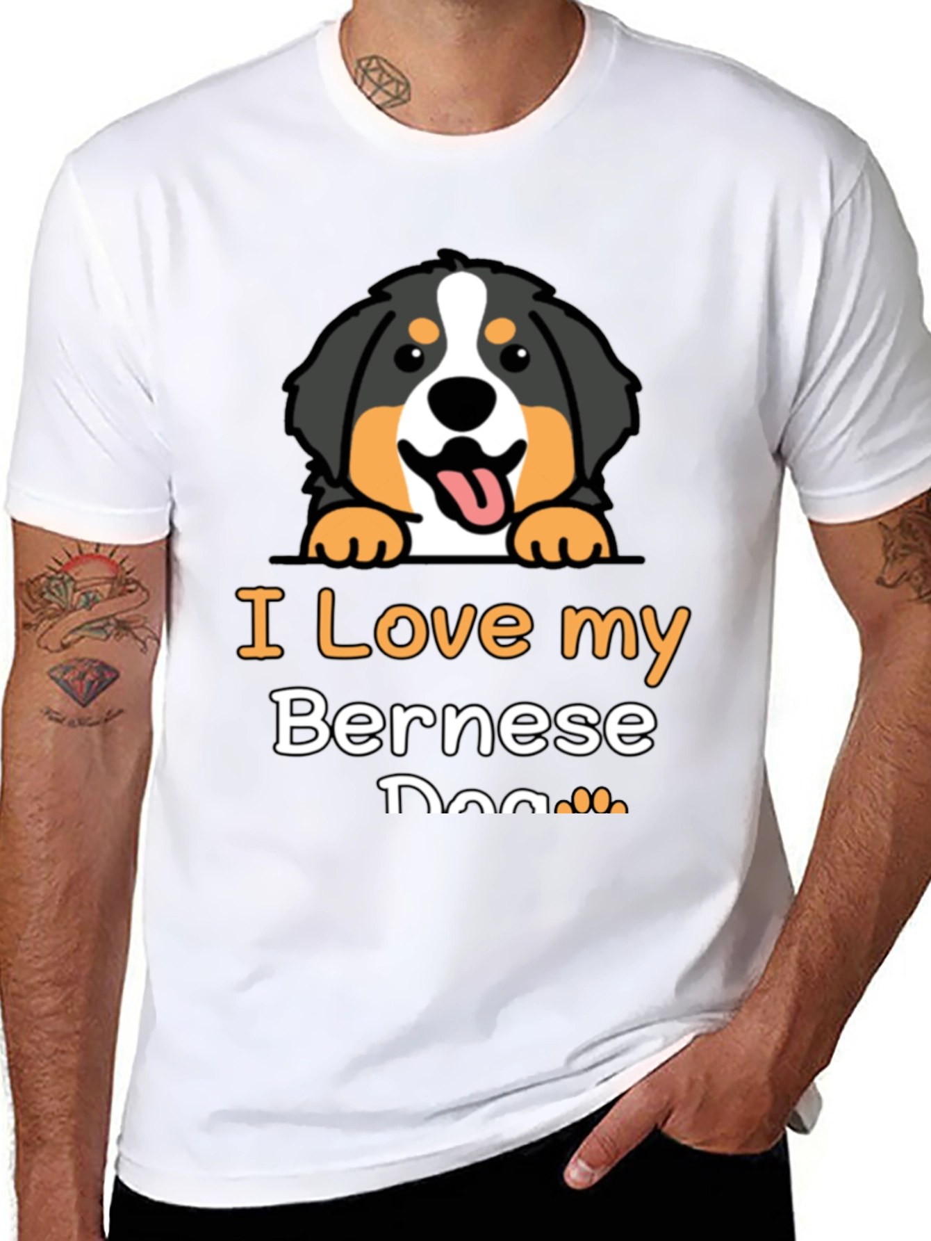 I Love My Bernese Dog Graphic T-Shirt