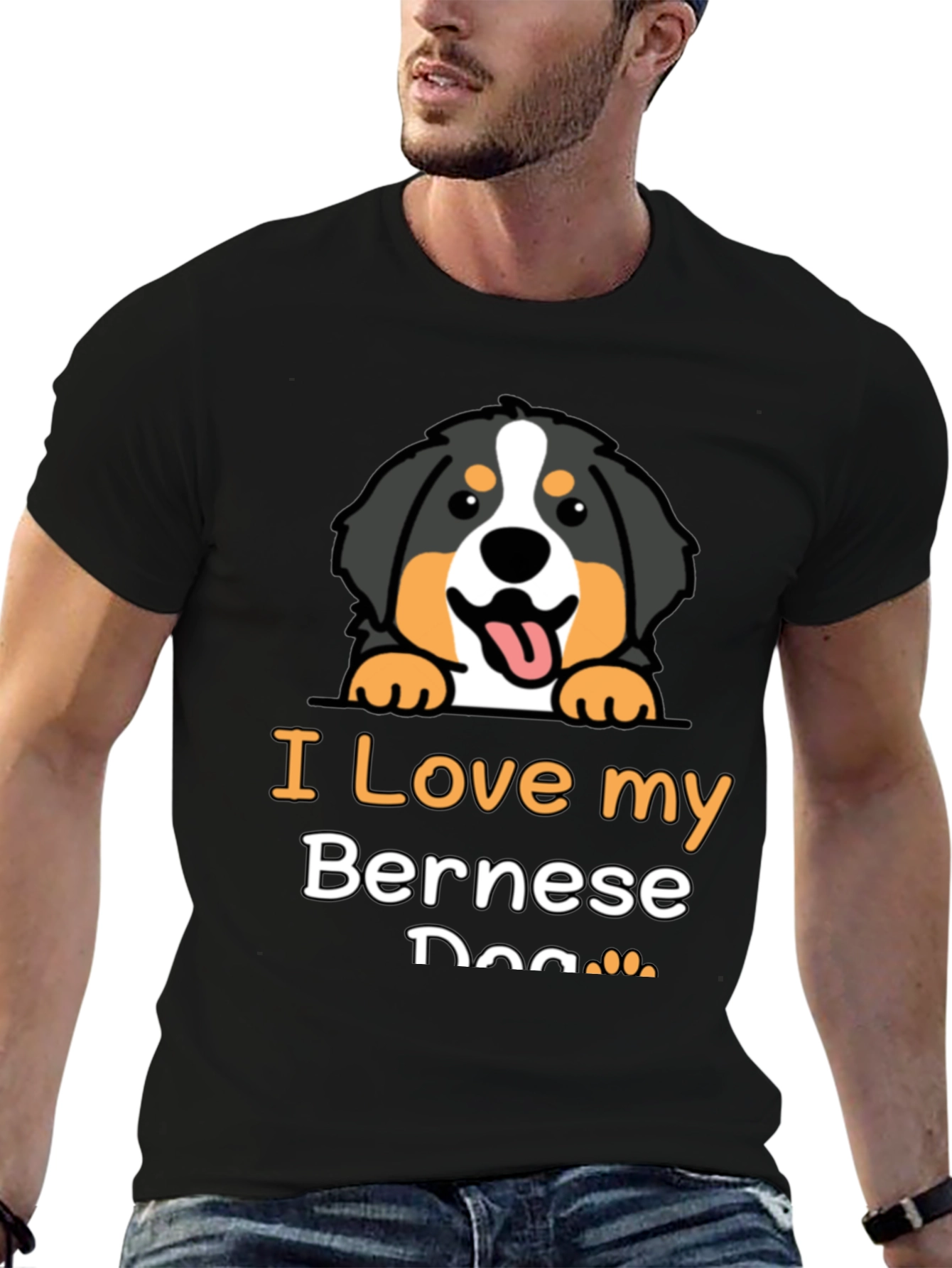 I Love My Bernese Dog Graphic T-Shirt