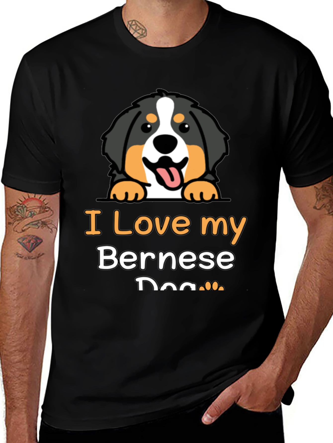 I Love My Bernese Dog Graphic T-Shirt