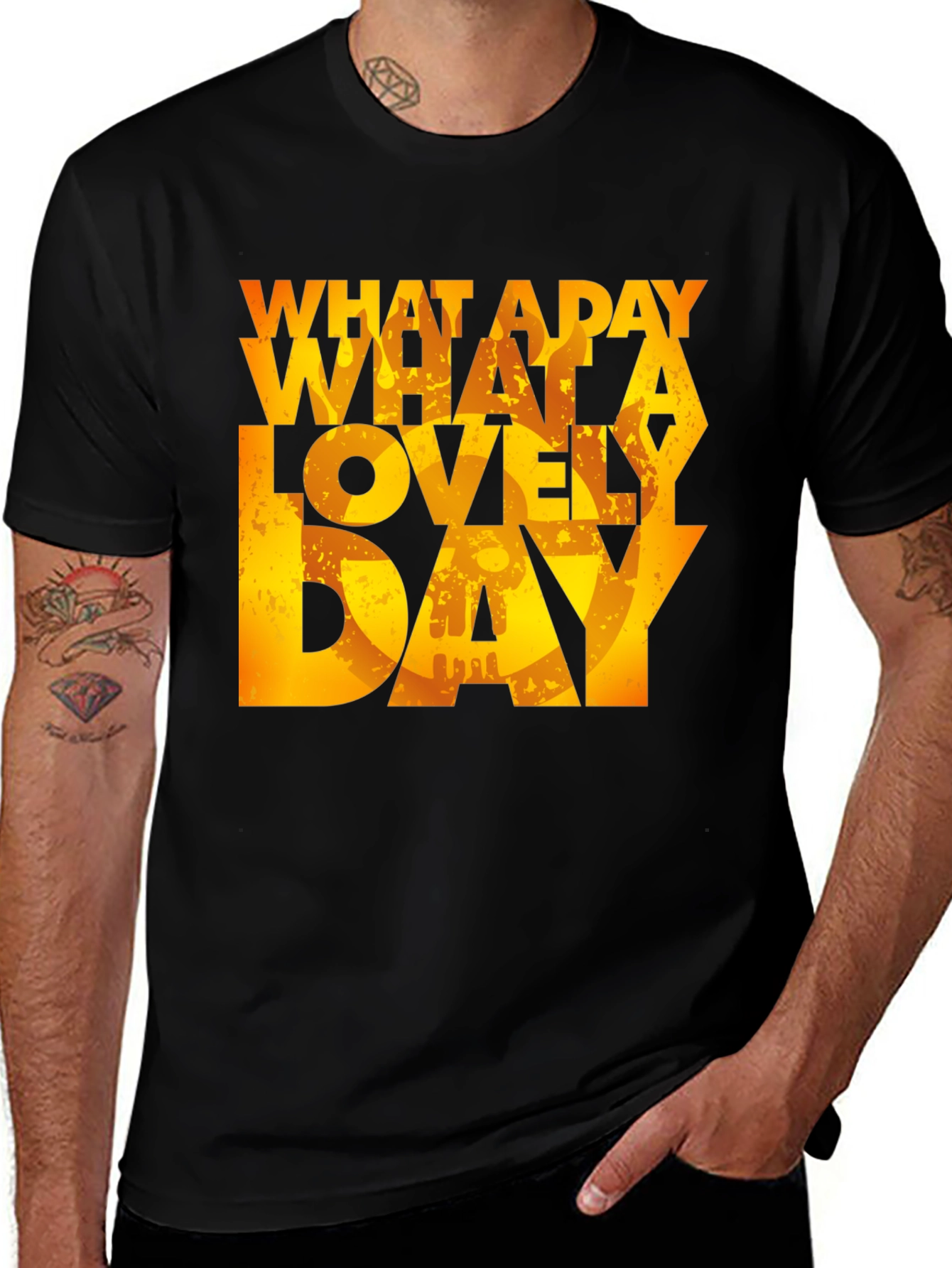 What a Lovely Day T-Shirt - Black Graphic Tee