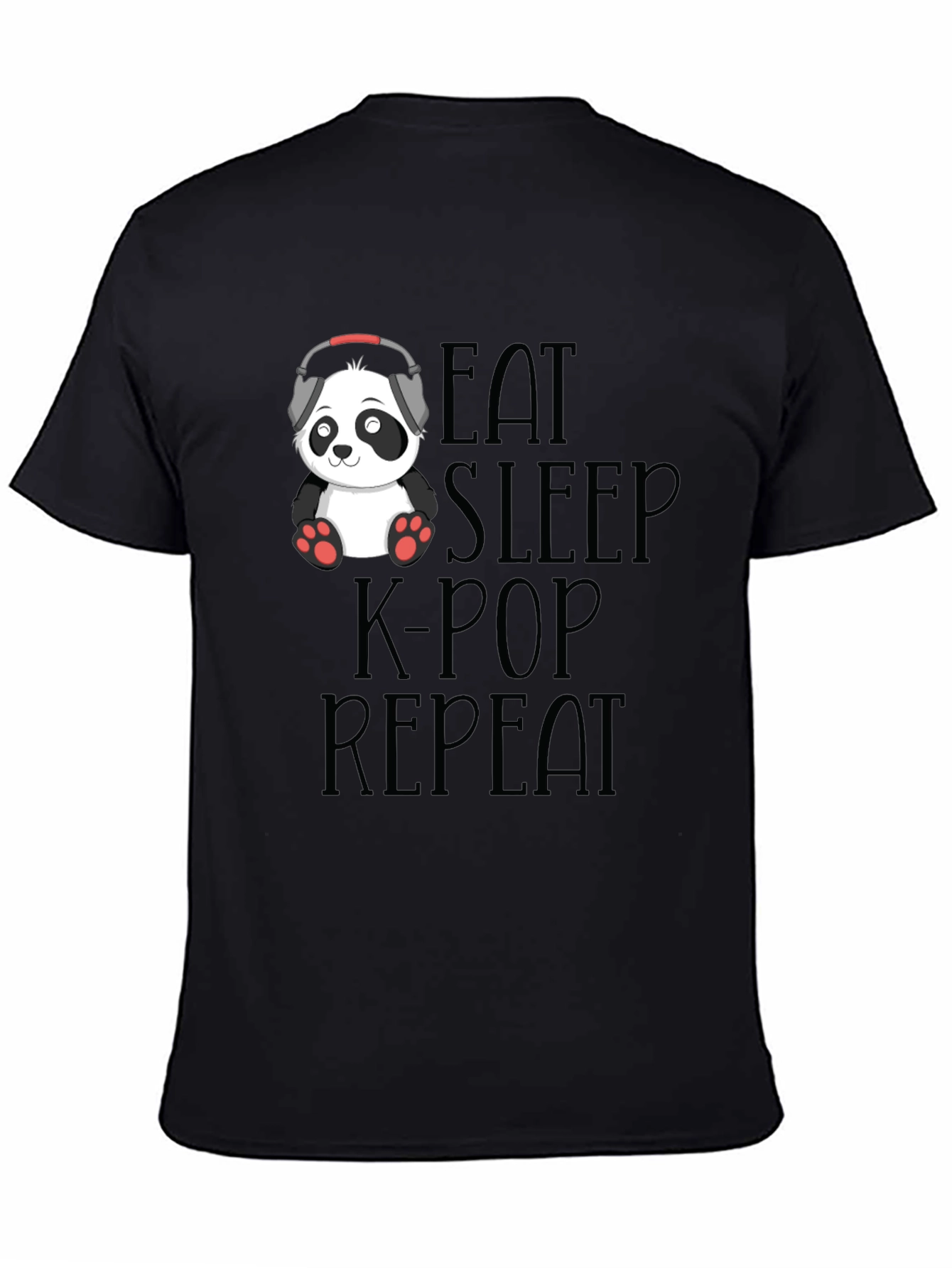 Eat Sleep K-Pop Repeat Panda T-Shirt