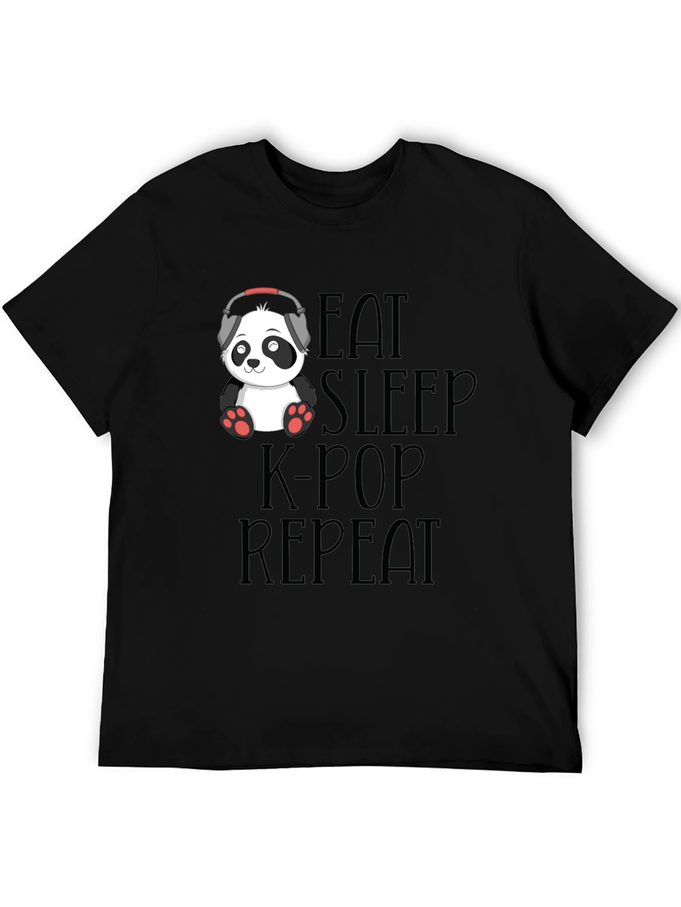 Eat Sleep K-Pop Repeat Panda T-Shirt